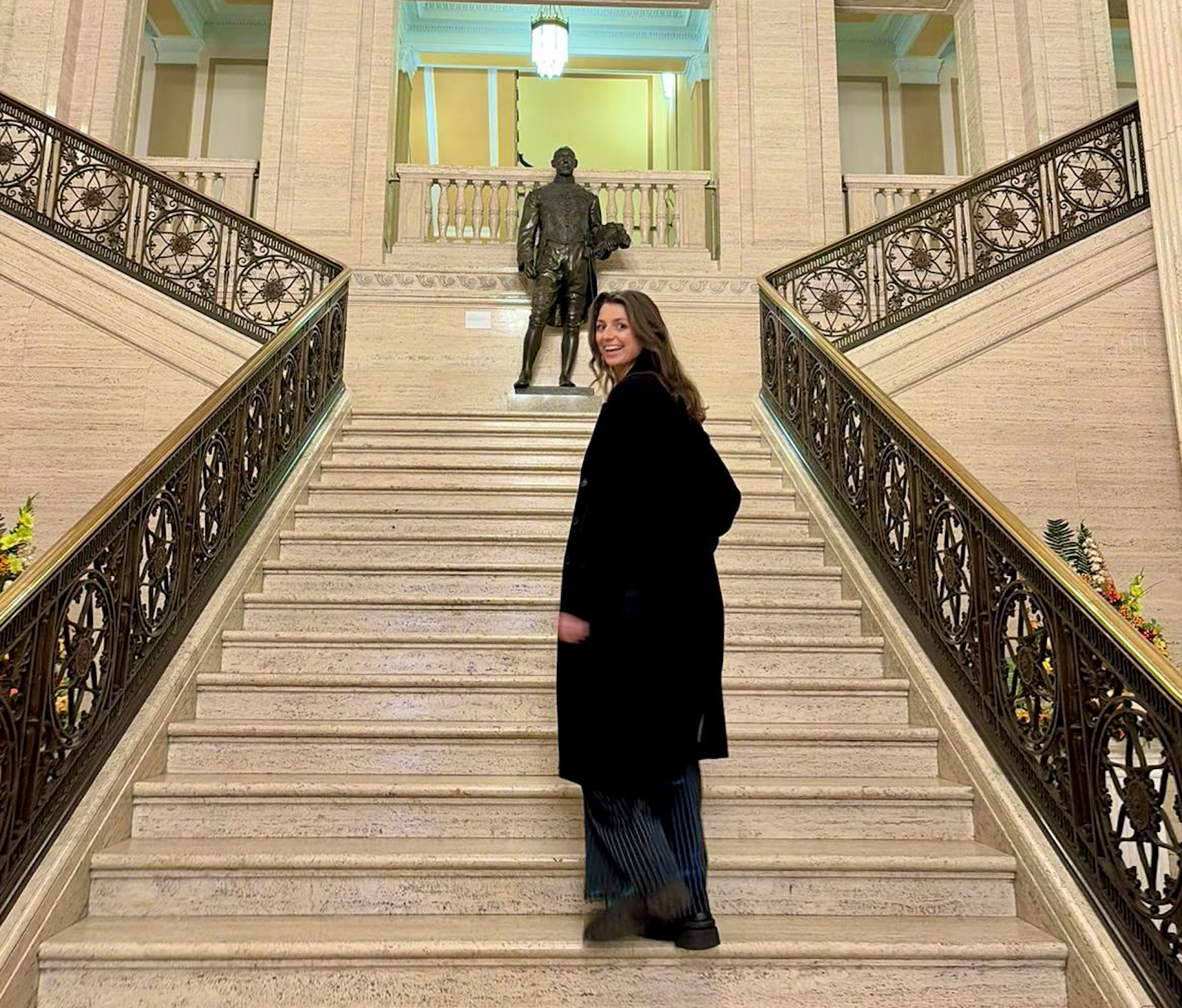 CAMPAIGNER: Katie Watson during a visit to Stormont