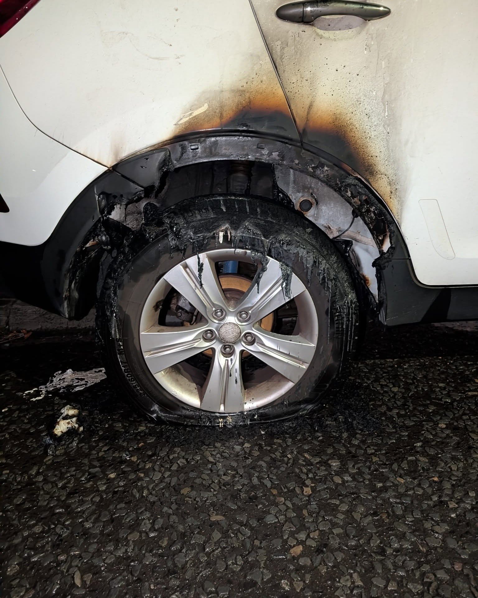 TORCHED: The car was set alight in Slievegallion Drive in Andersonstown