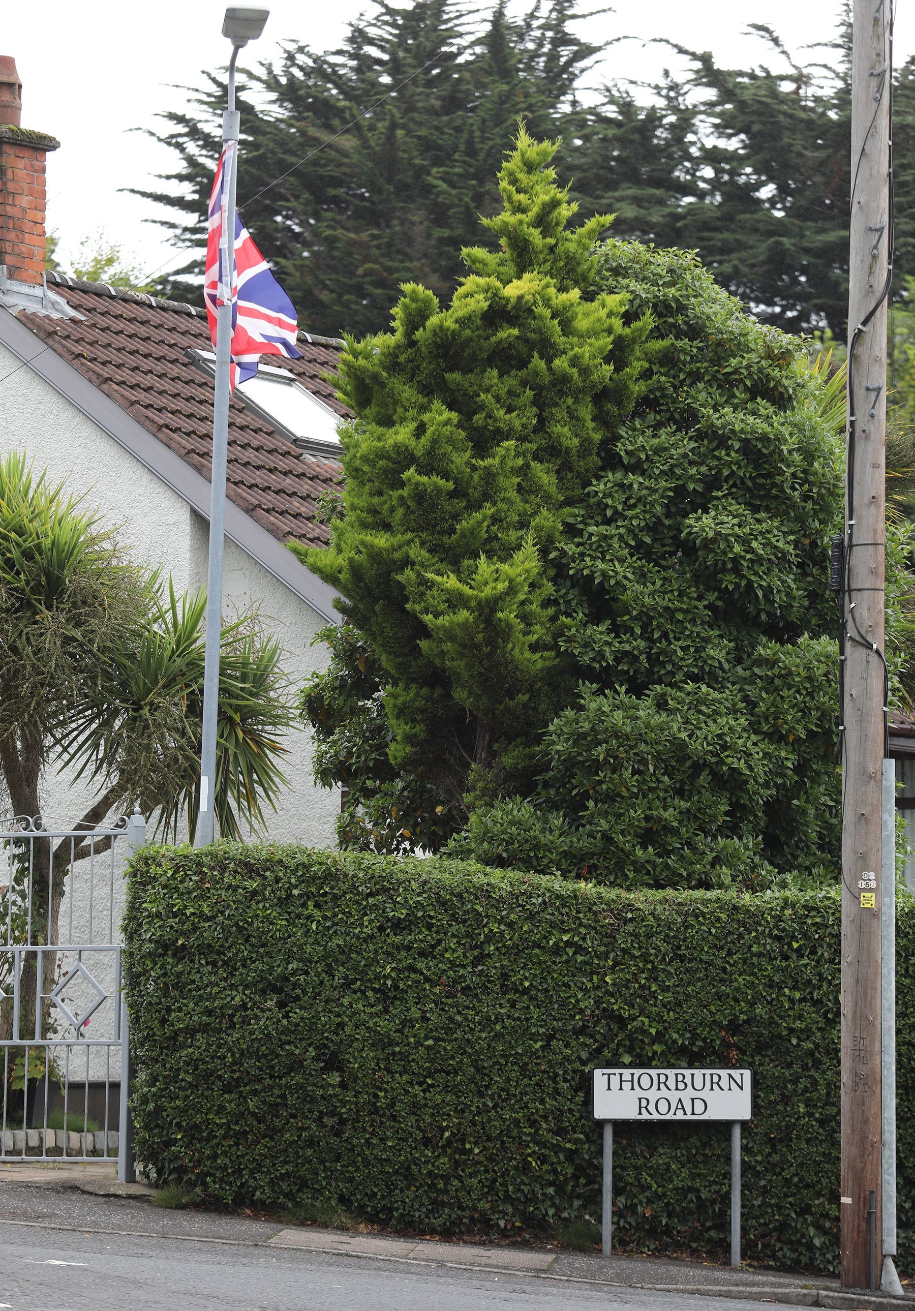 FLAGS: Thorburn Road in Newtownabbey where the flags were erected this summer