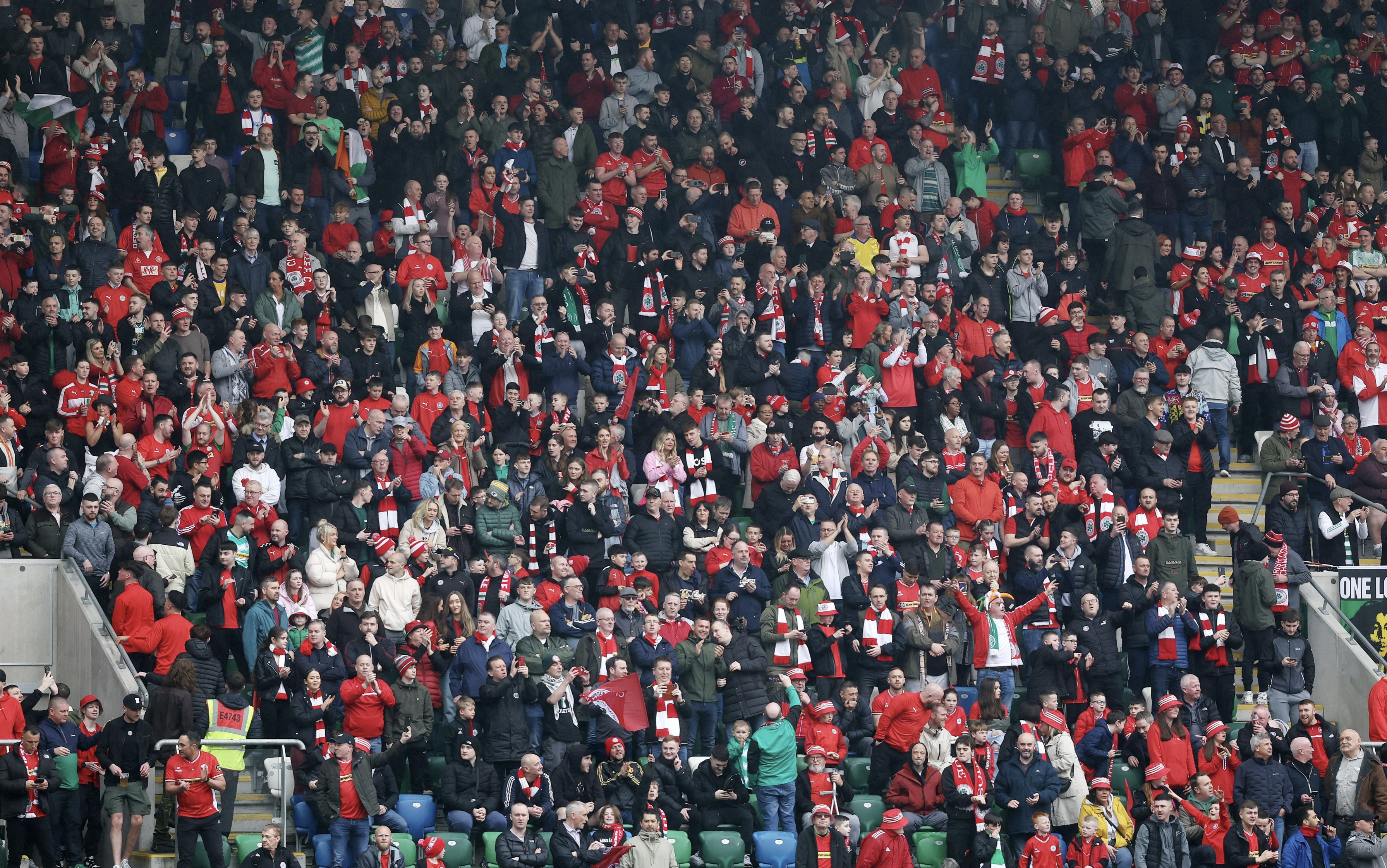 RED ARMY: Cliftonville supporters will be in Windsor Park this evening for the club\'s league game against Linfield