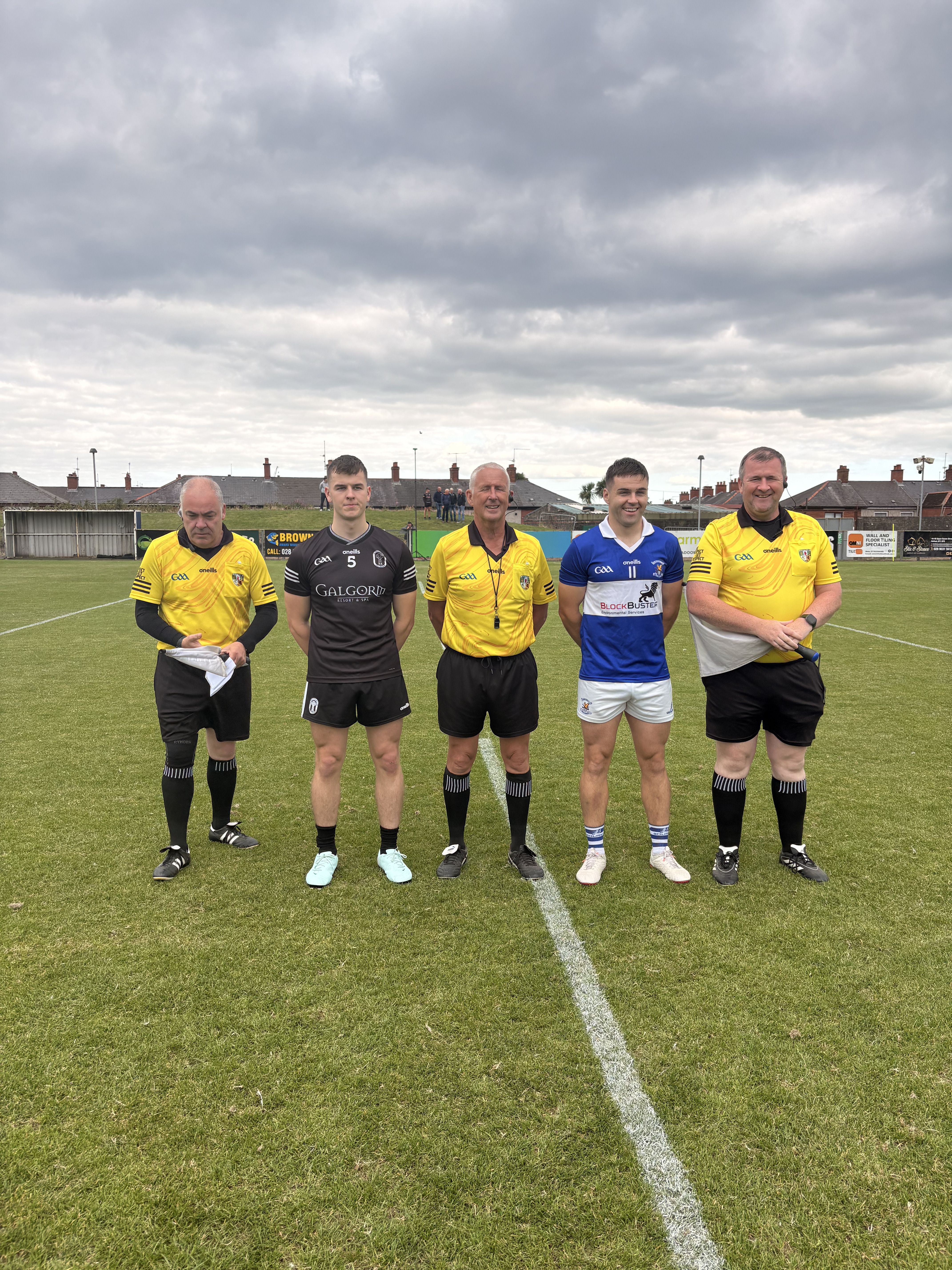 CAPTIAN\'S MEET: Paddy McBride (St John\'s) and Patrick Ferris both met before the whistle