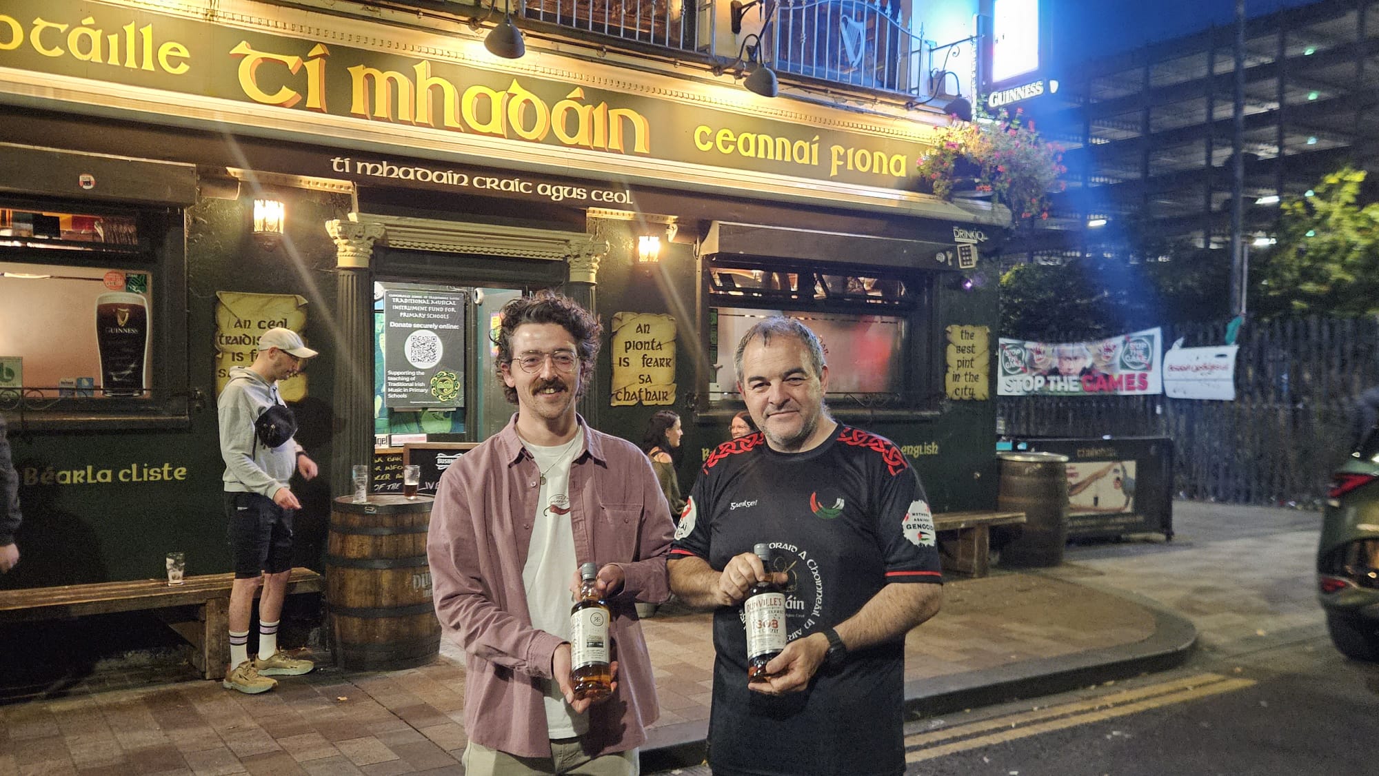 WHISKEY CLUB:  Séamus Óg Birt from Dunville’s Irish Whiskey and Brian McMullan of Madden’s Bar