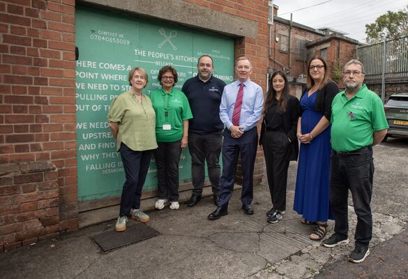 Secretary of State visits People's Kitchen homeless charity in North Belfast