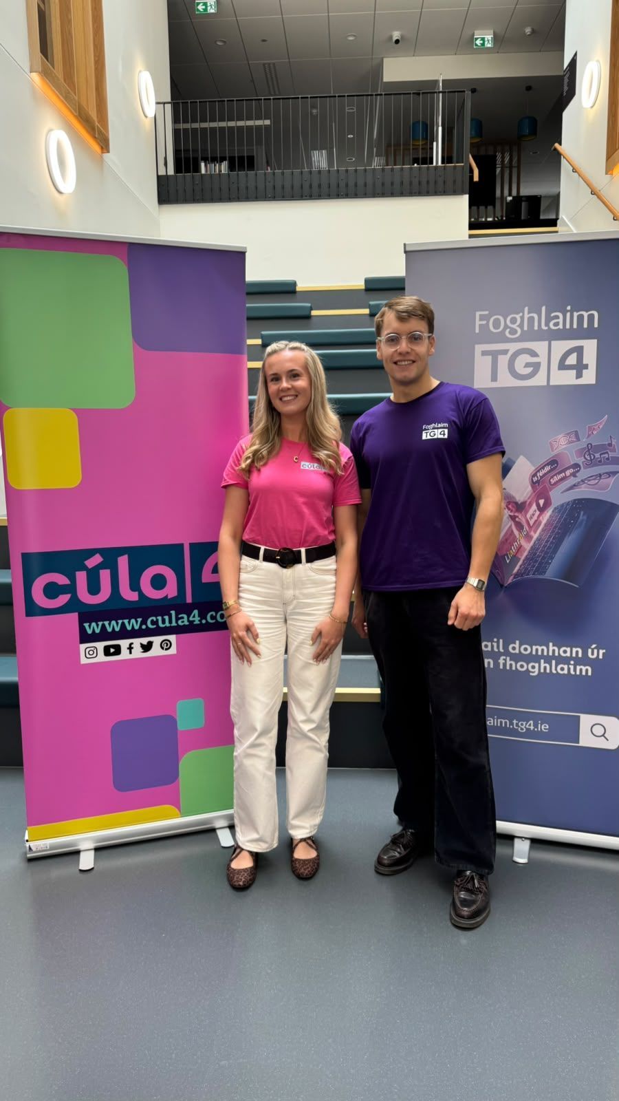 TG4: Clíodhna Nic Gafraidh ó Cúla4 agus Jason Ó Nialláin, Foghlaim TG4