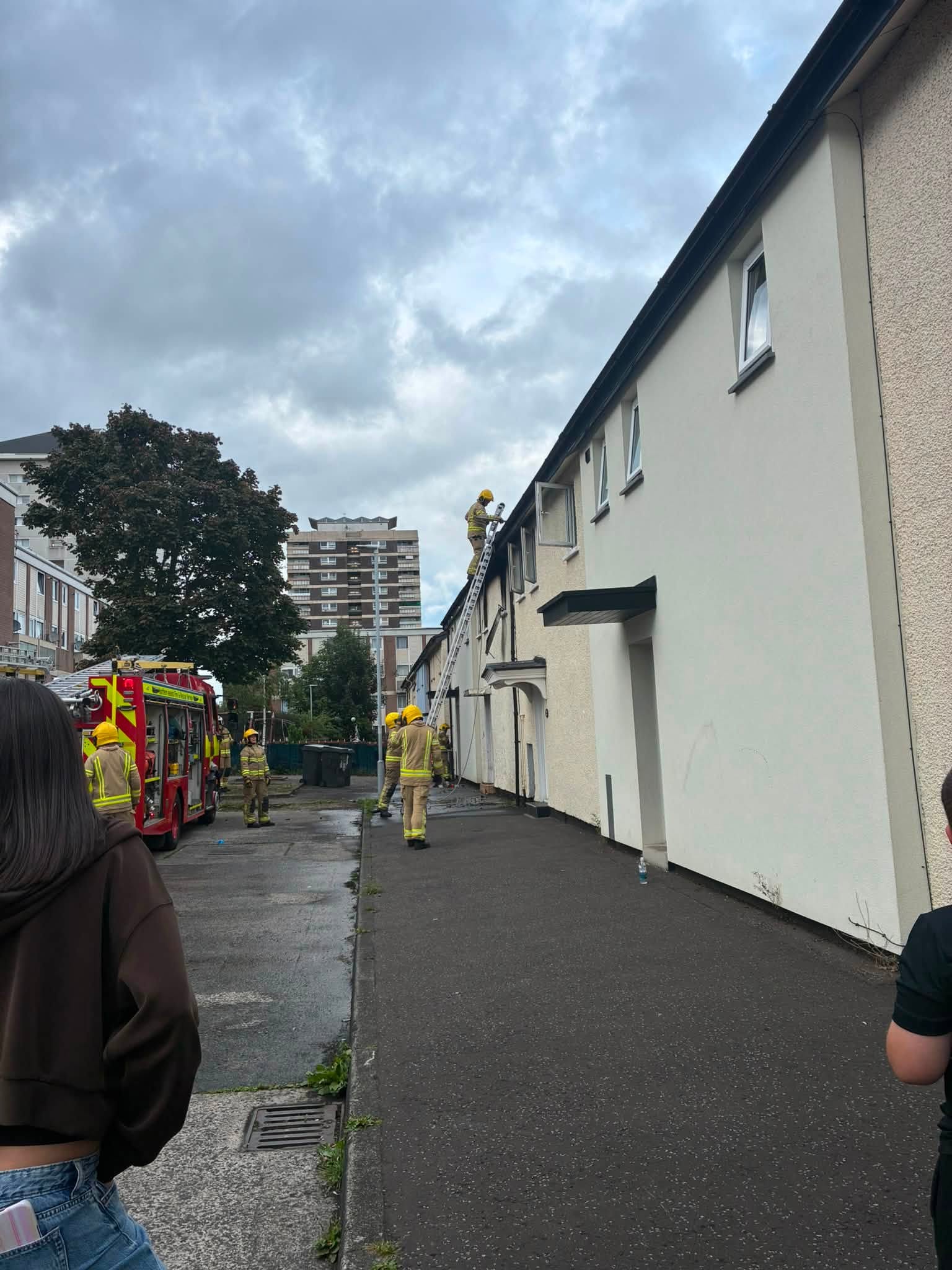 FIRE: The blaze broke out in Carlisle Parade in the New Lodge on Monday afternoon