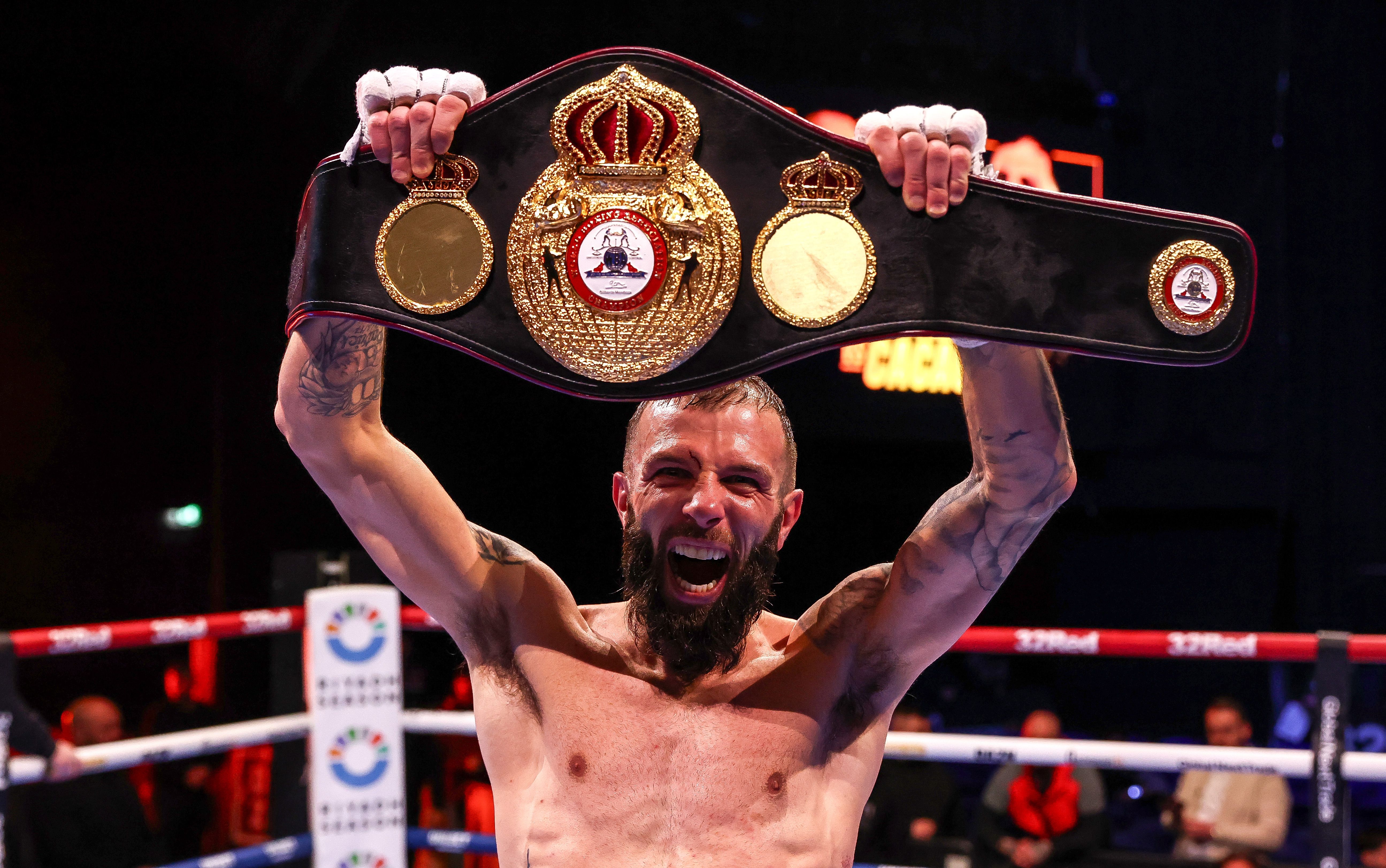 HE\'S BACK: Cacace winning the world title in March