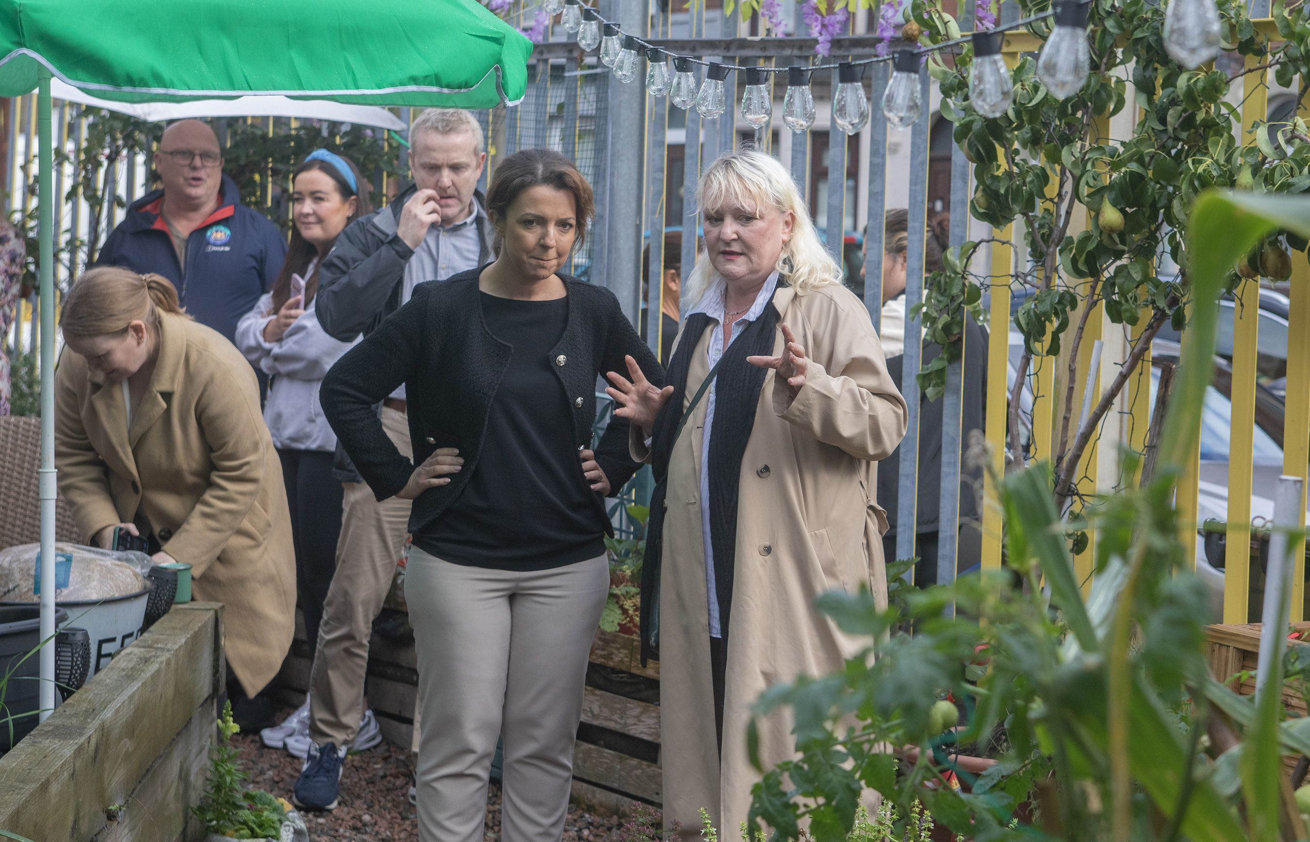 FOOD SECURITY: Infrastructure Minister Liz Kimmins visited the community garden at Oakman Street last year where she was met by Brenda Gough 