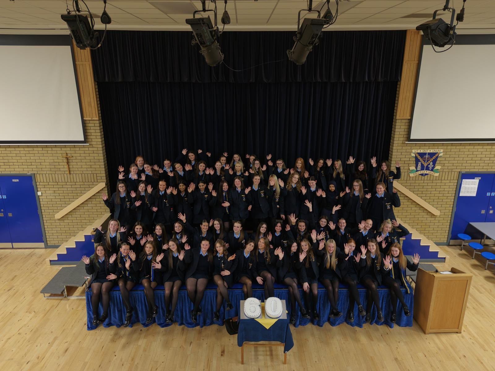 LOOKING TO THE FUTURE: Pupils from St Genevieve\'s High School ahead of their big year