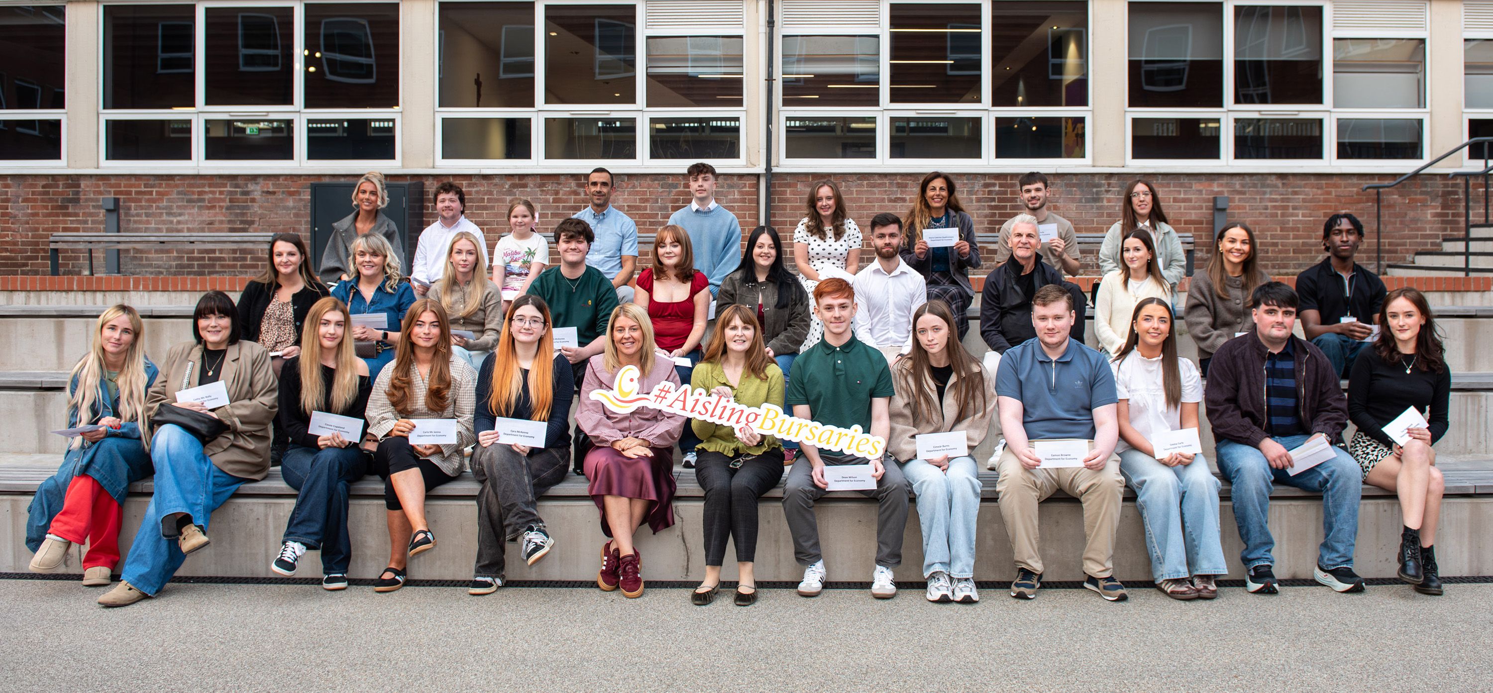 LOOKING TO THE FUTURE: Minister for the Economy, Dr Caoimhe Archibald MLA, with this year\'s recipients