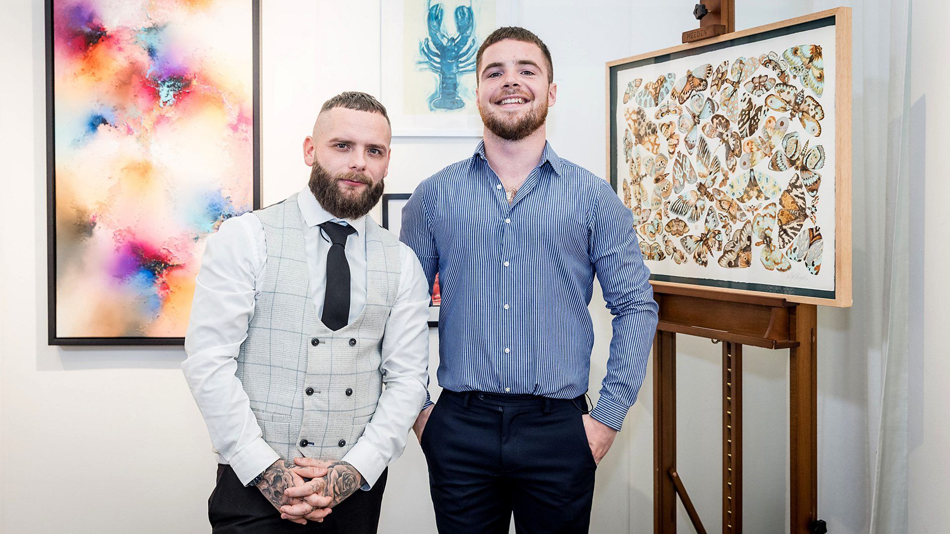ART SUCCESS: Gavin Burns and Liam Martin during the BBC series 