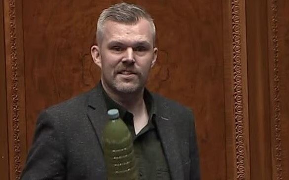 West Belfast MLA brings toxic Lough Neagh water into Stormont Assembly chamber