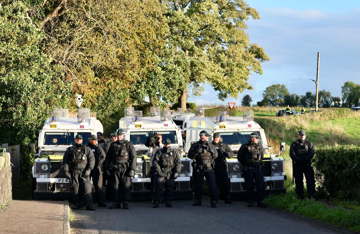 BLOCKED: PSNI vehicles and officers on Drumcree Road