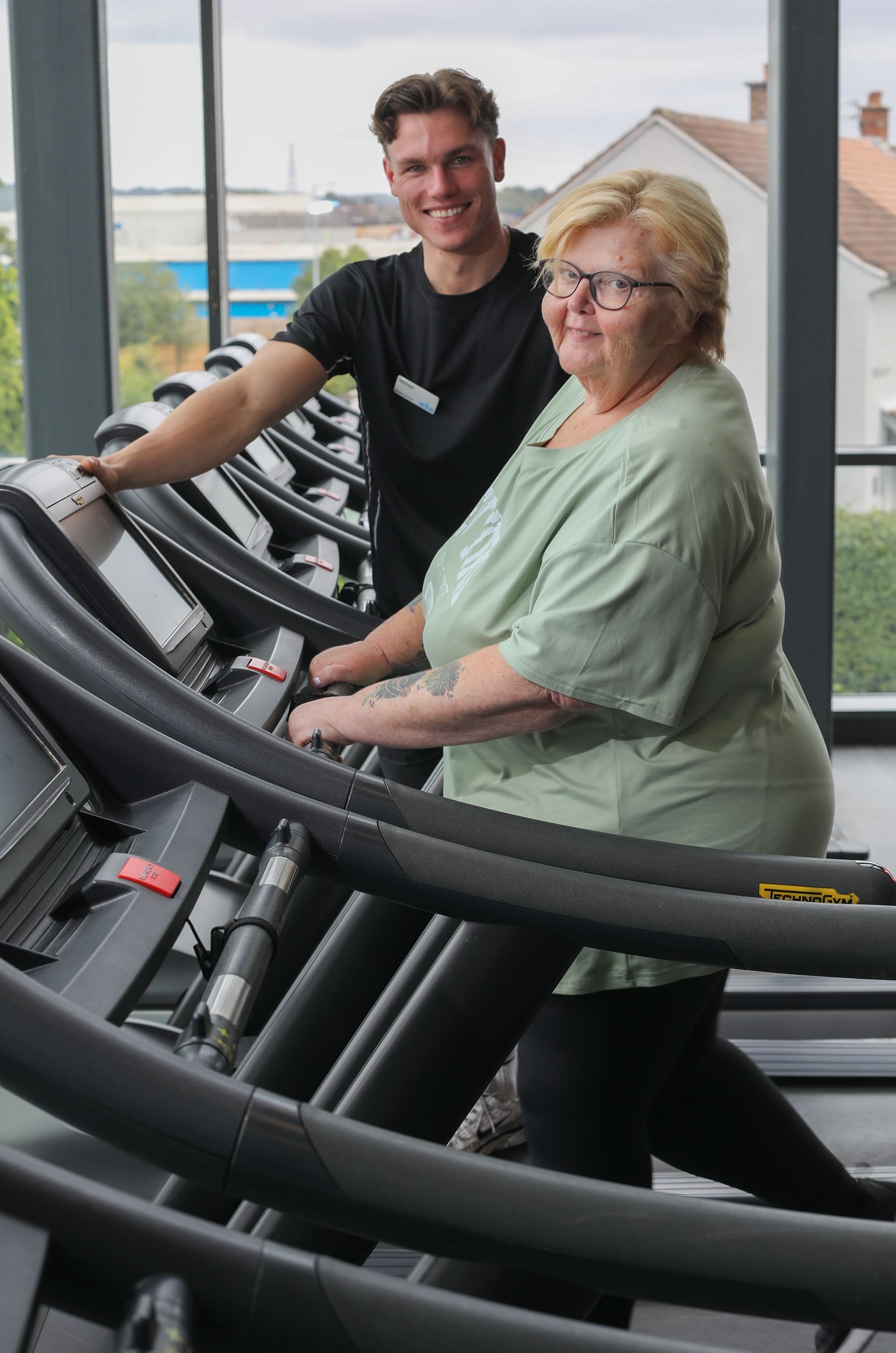 GYM WORK: Allison Breadon with Michael Upritchard, fitness instructor at Lisnasharragh Leisure Centre 