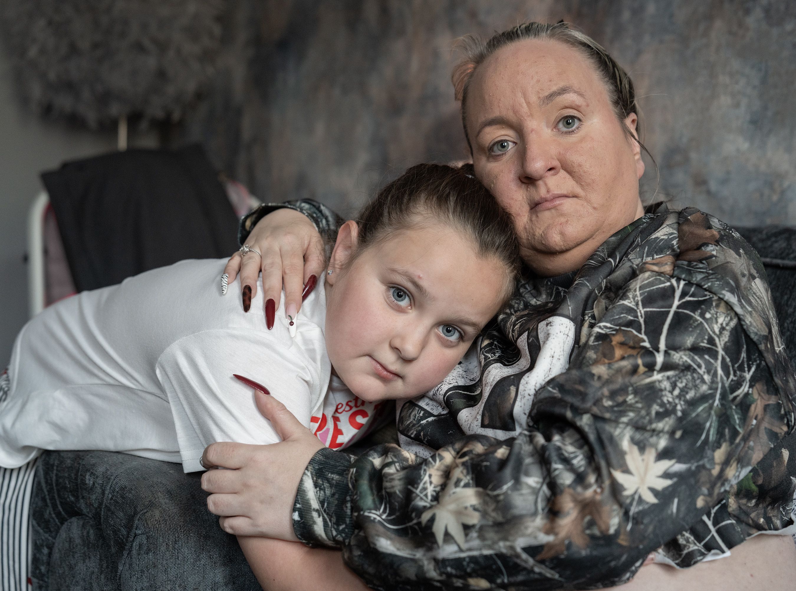 NO SCHOOL TRANSPORT: Philomena Nixon and daughter Bernadette (9)