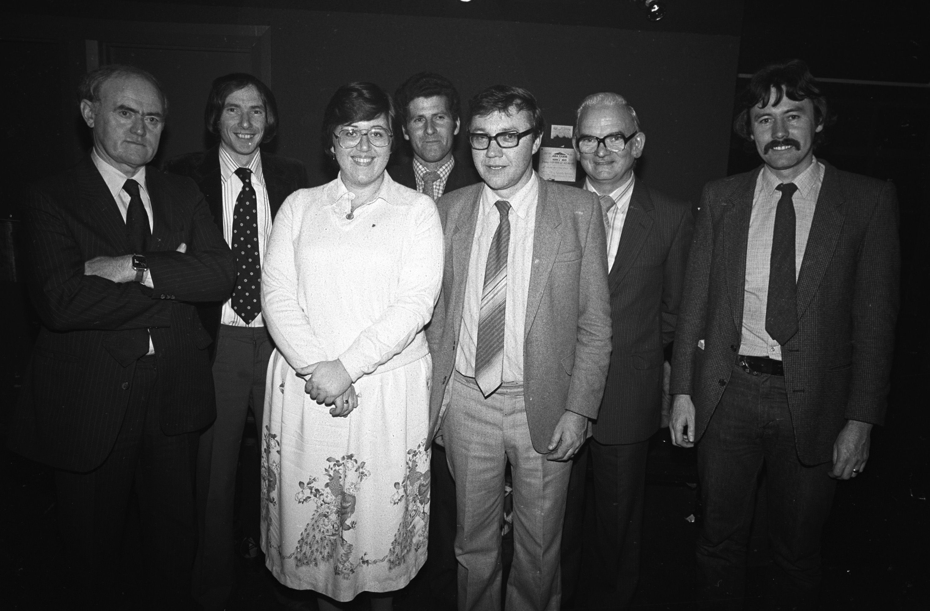 Joe Mitchell, and Pat Rice (St Mary's CB Grammar School) with friends at the Teachers against H-Block/Armagh function in the Kerri Inn