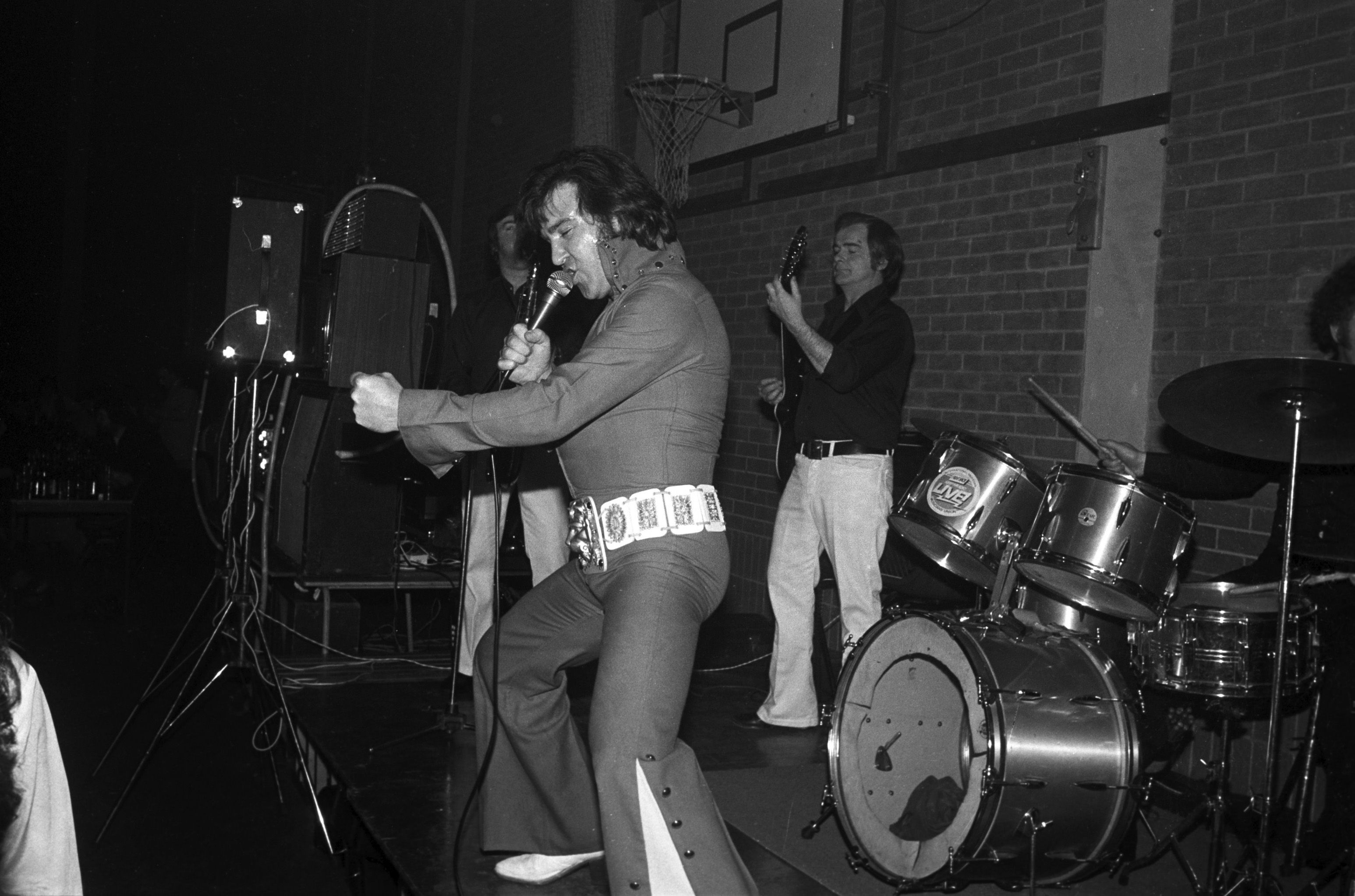 ALL SHOOK-UP: Frank 'Elvis' Chisum at the Elvis evening at Beechmount Leisure Centre