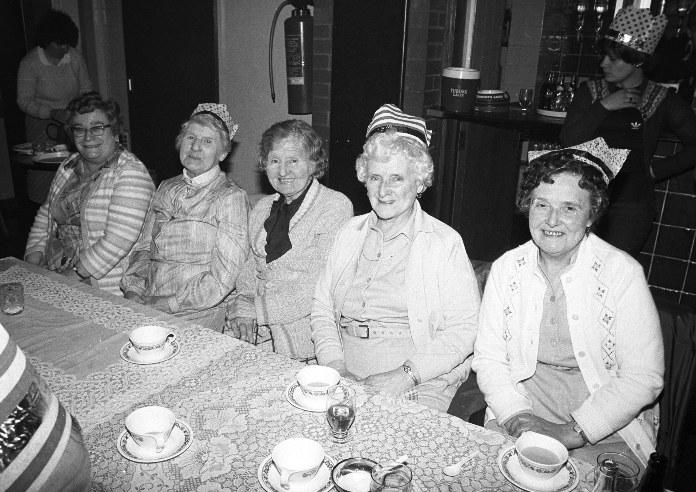 Margaret O'Neill, Martha McKeaveney, Mary Murphy, Madge Boyle and Maureen Marlowe at the Senior Citizen's Function in the Cardinal O'Donnell's GAC Hall, Rockmore Road