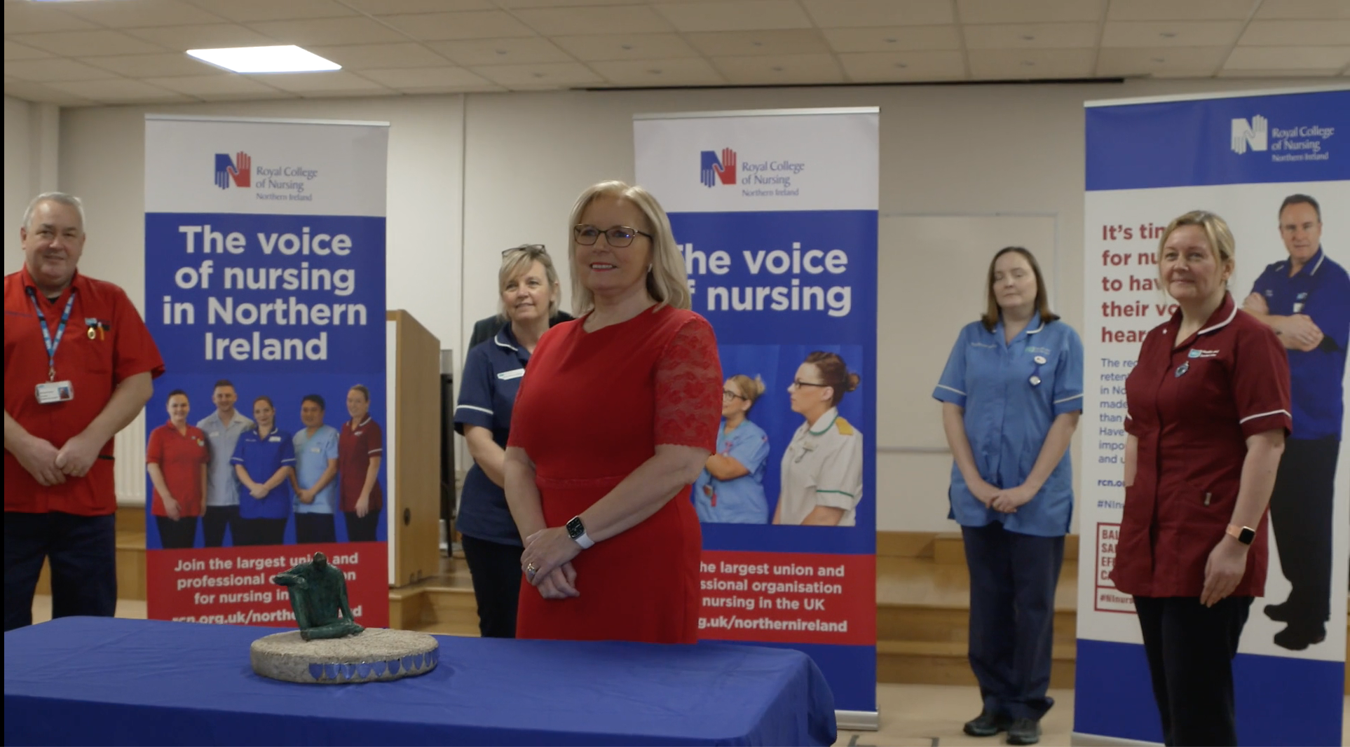 HONOUR: Pat Cullen with nursing staff at RCN headquarters this week alongside the Aisling Person of the Year Award