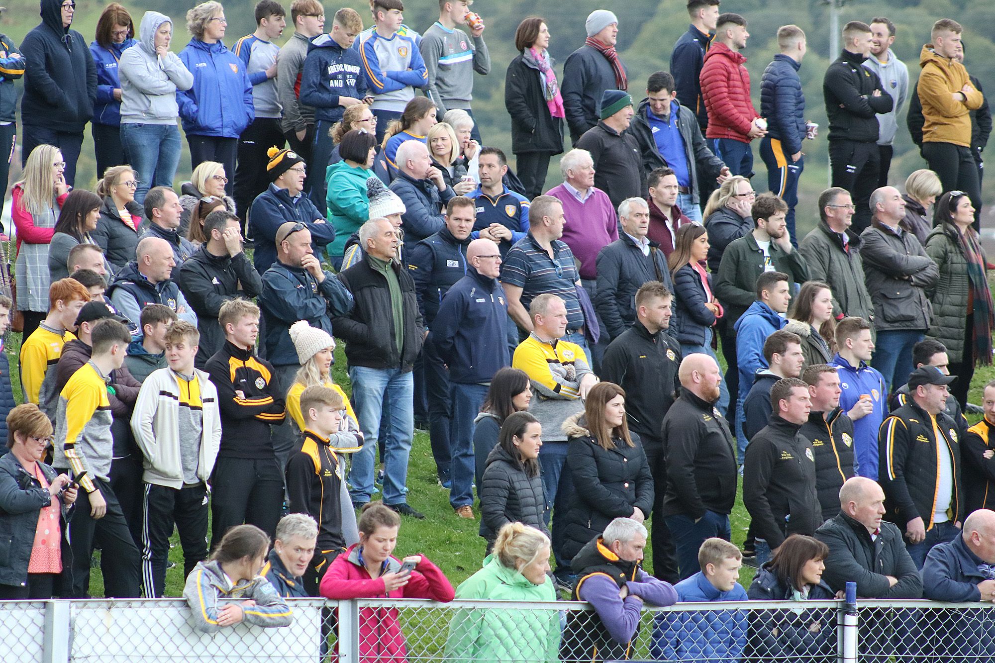 THE WAY WE WERE: Just a small section of a packed crowd at Corrigan Park in 2018 for Portglenone v St Gall's