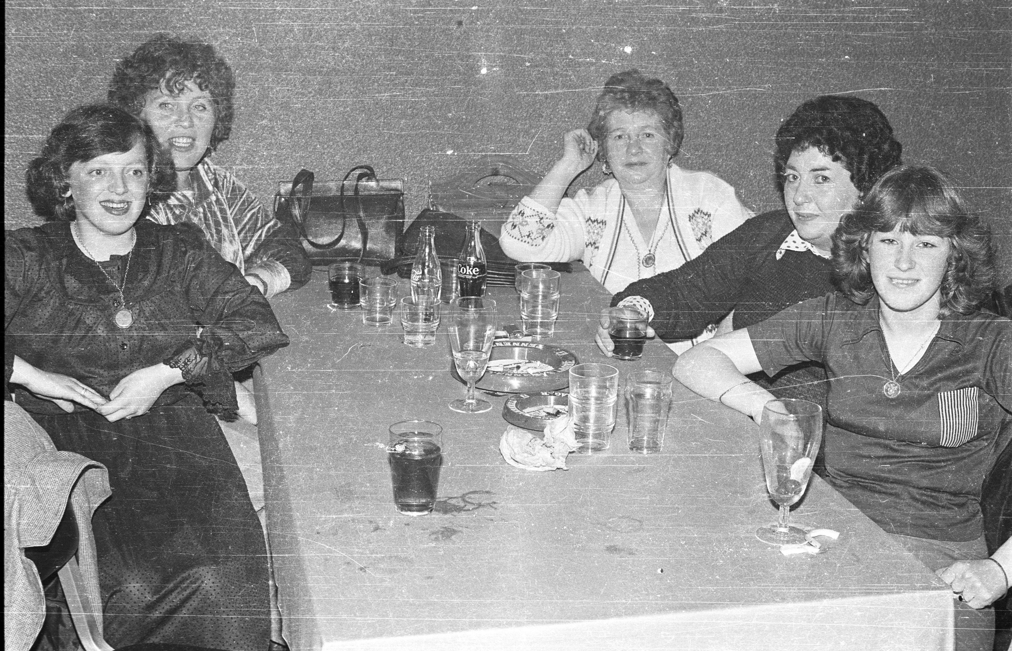 Susan Duffy and Teresa, Nell Rice, Kate McPhillips and Linda Mulhern at a Green Cross workers' function