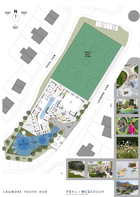 EXISTING SITE: The proposed hub will be located at the current 3G pitches on Lagmore View