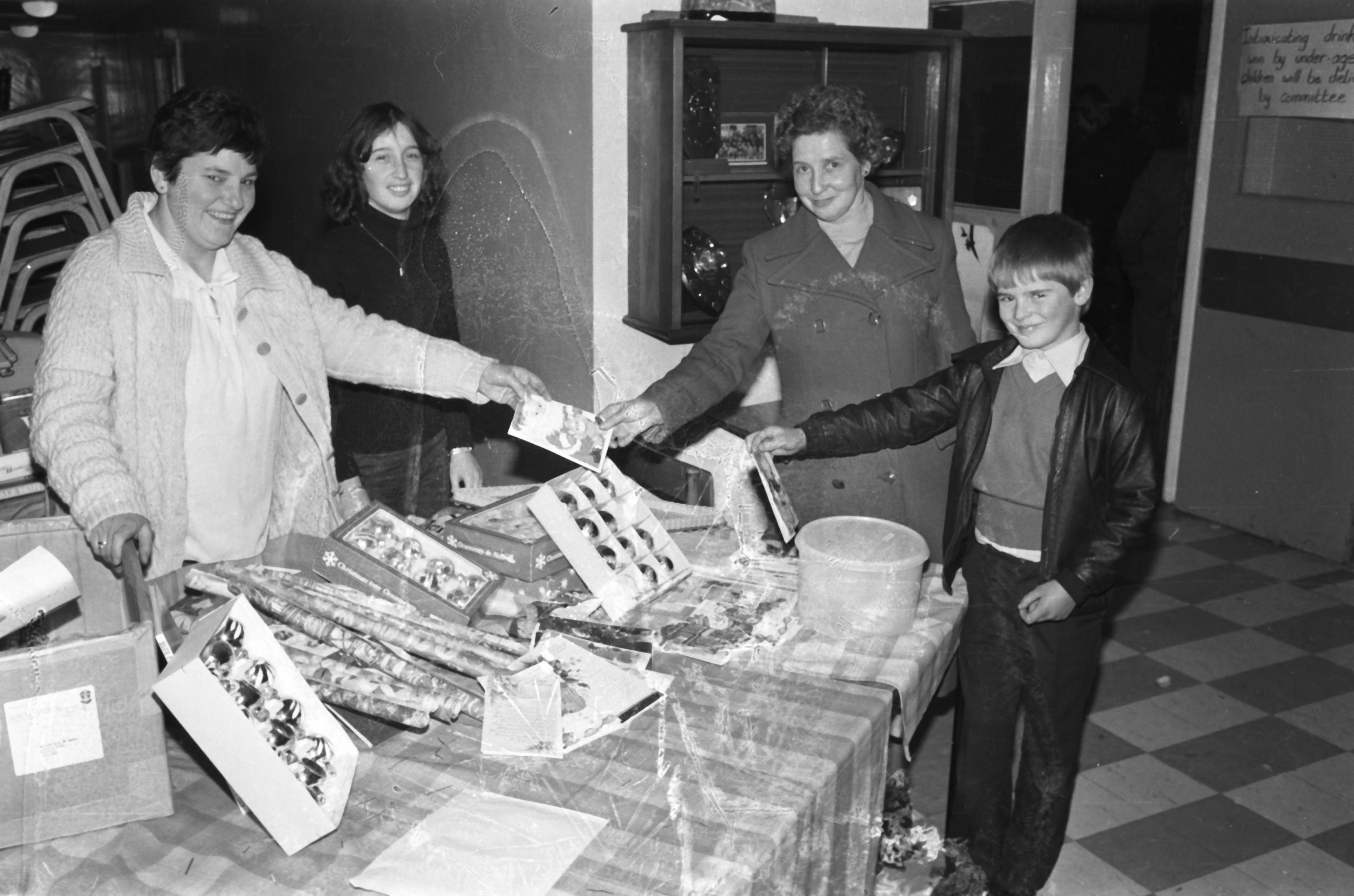 Mary McCullough and Bernadette Hamill with Mary Devine and John McConnell at the St Teresa's Annual Bazaar