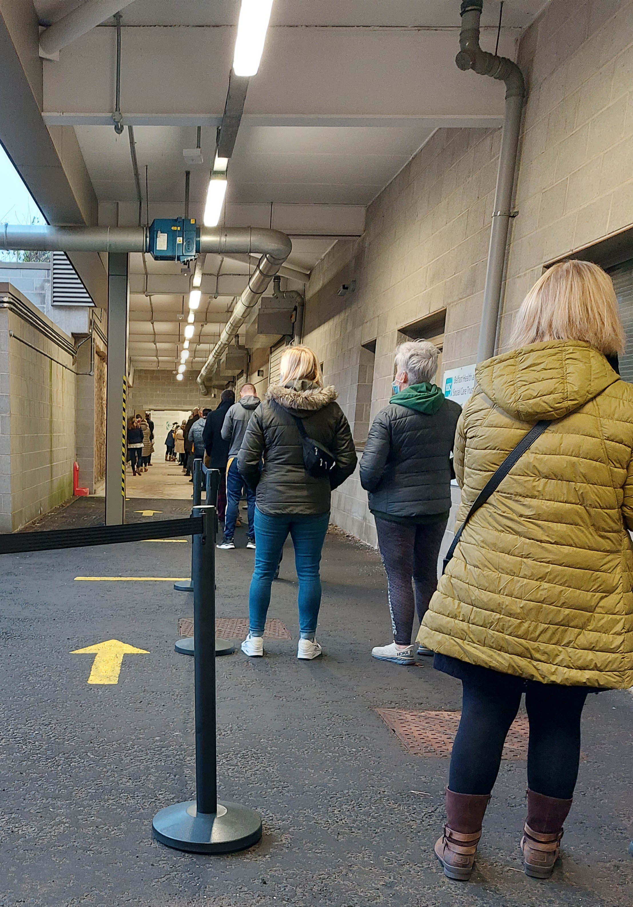 People queuing for a vaccine at the RVH yesterday