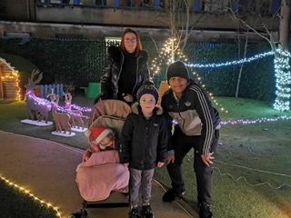 Mary Lou Braniff, son Kayson Braniff, and grandchildren Kane and Darlagh Donaghy