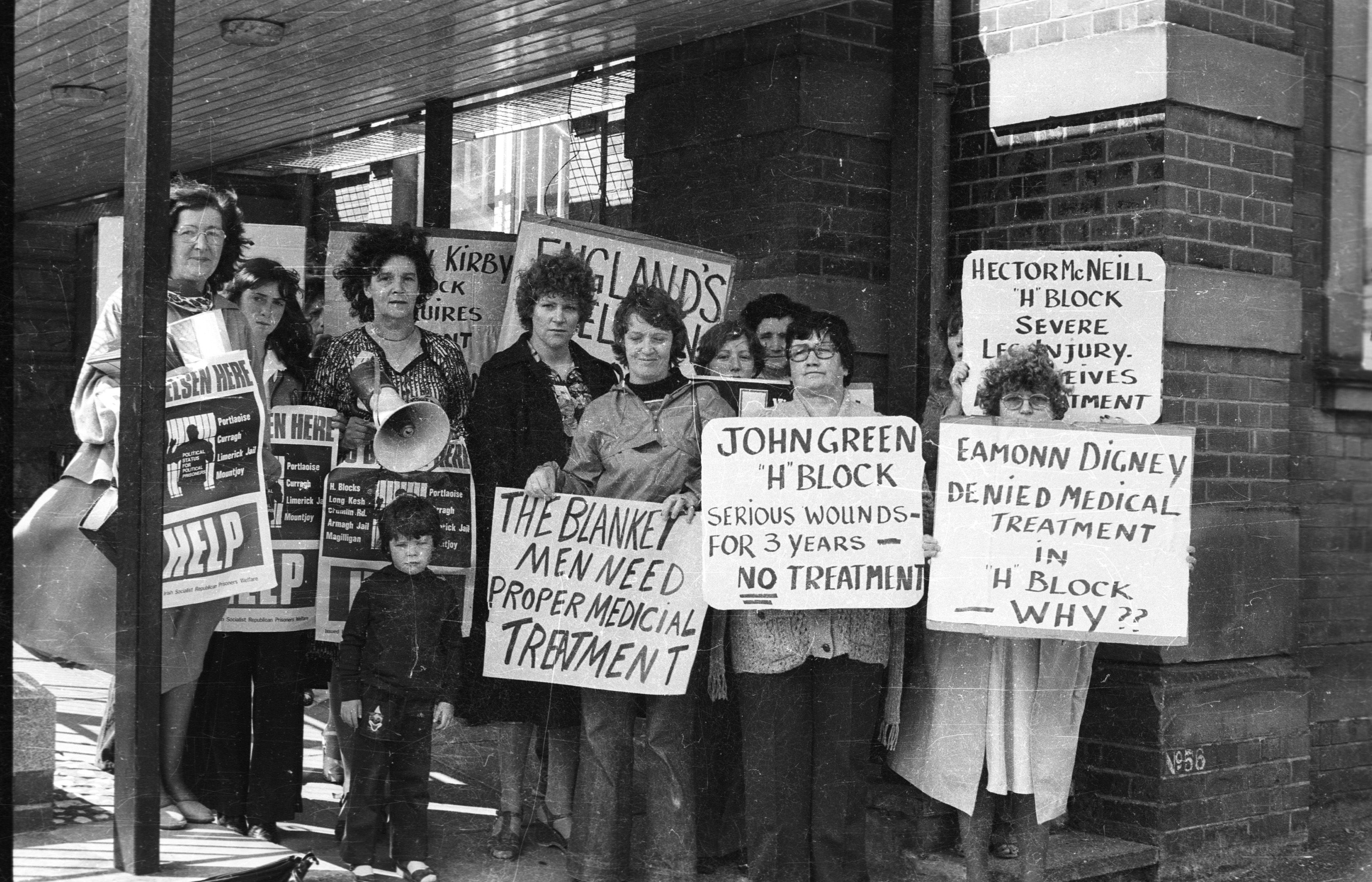 CAMPAIGNER: An August 1979 picket of the Royal Hospital by mothers of H-Block blanketmen protesting the lack of medical care for the brutalised prisoners. Pic by Basil McLaughlin.