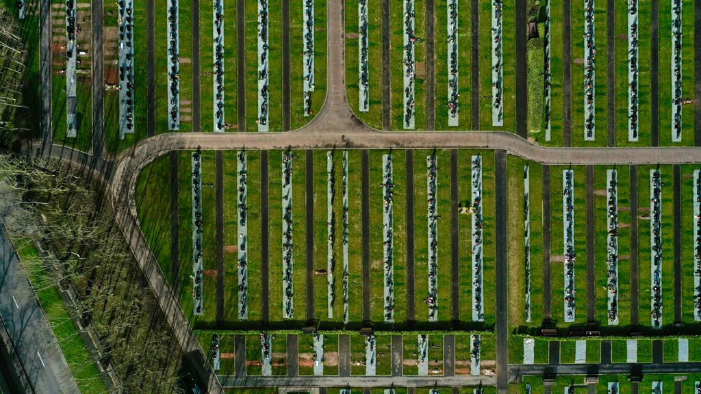 Blaris Cemetery from the air