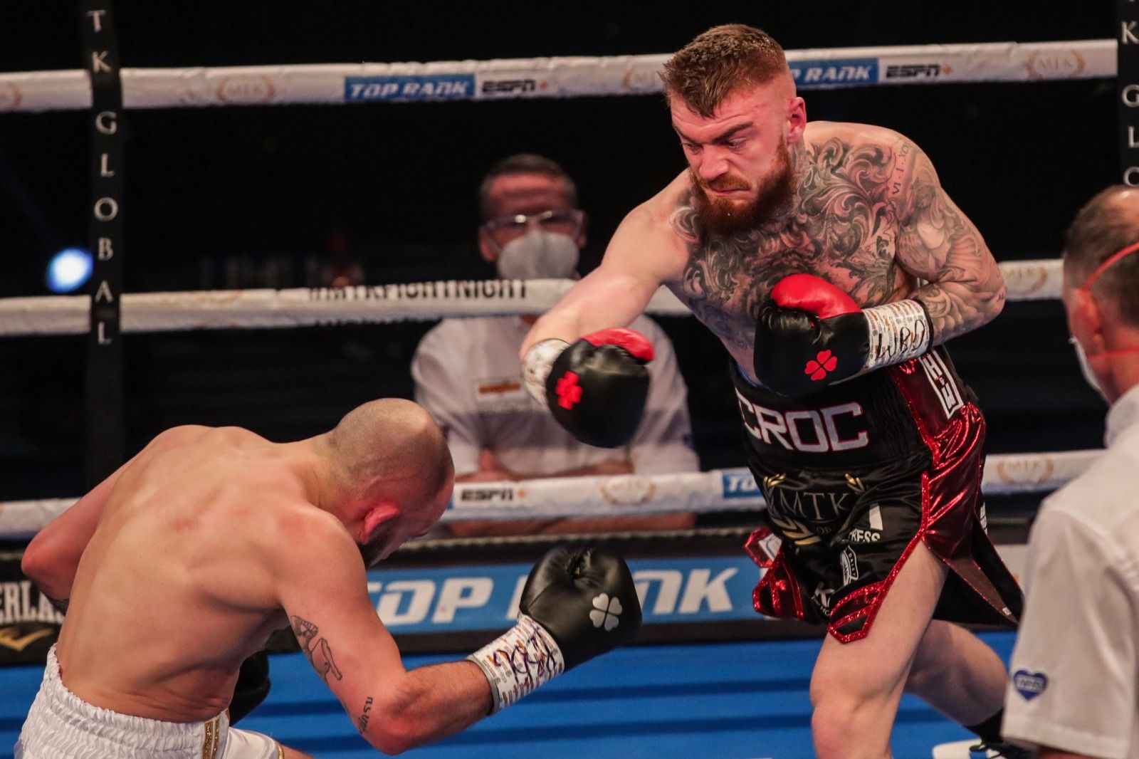 Crocker gets through with a right as Ilbay retreats