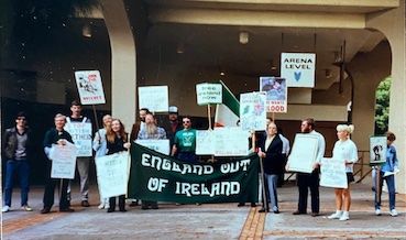 SOLIDARITY: Members of Irish Northern Aid from Southern California picketing a concert by Black Watch in Los Angeles in the mid-eighties