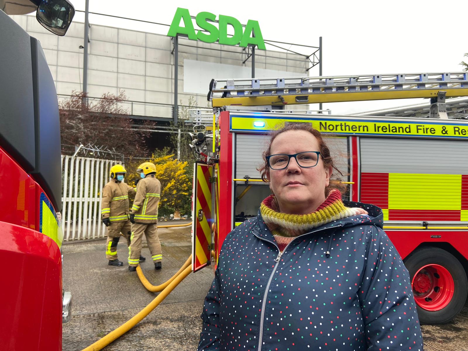 ARSON: Sinn Féin councillor Áine McCabe was at the scene shortly after the blaze was spotted on Sunday