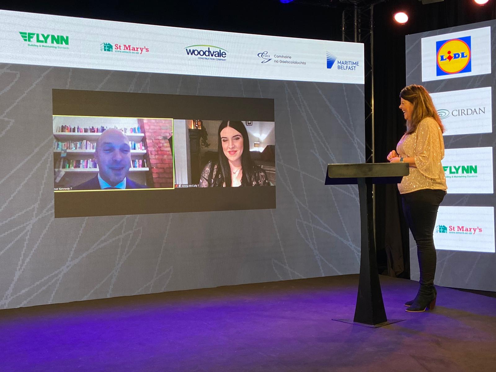 WHEN THE ALL SAINTS COMING MARCHING IN: St Mary's University College award for teachers who had helped the community during pandemic went to Conor Kennedy and Emma McCully of All Saints College