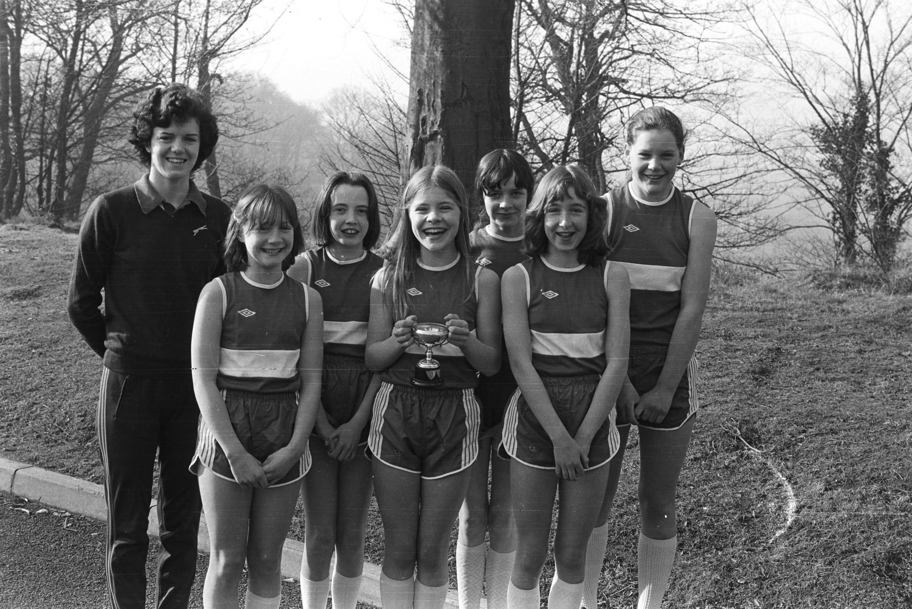 Girls Ulster Minor champions – Rathmore Grammar School cross-country runners – Una Carlin, Eileen Branigan, Teresa Walsh, Ursula McKee, Denise Catney, Paula Ferris