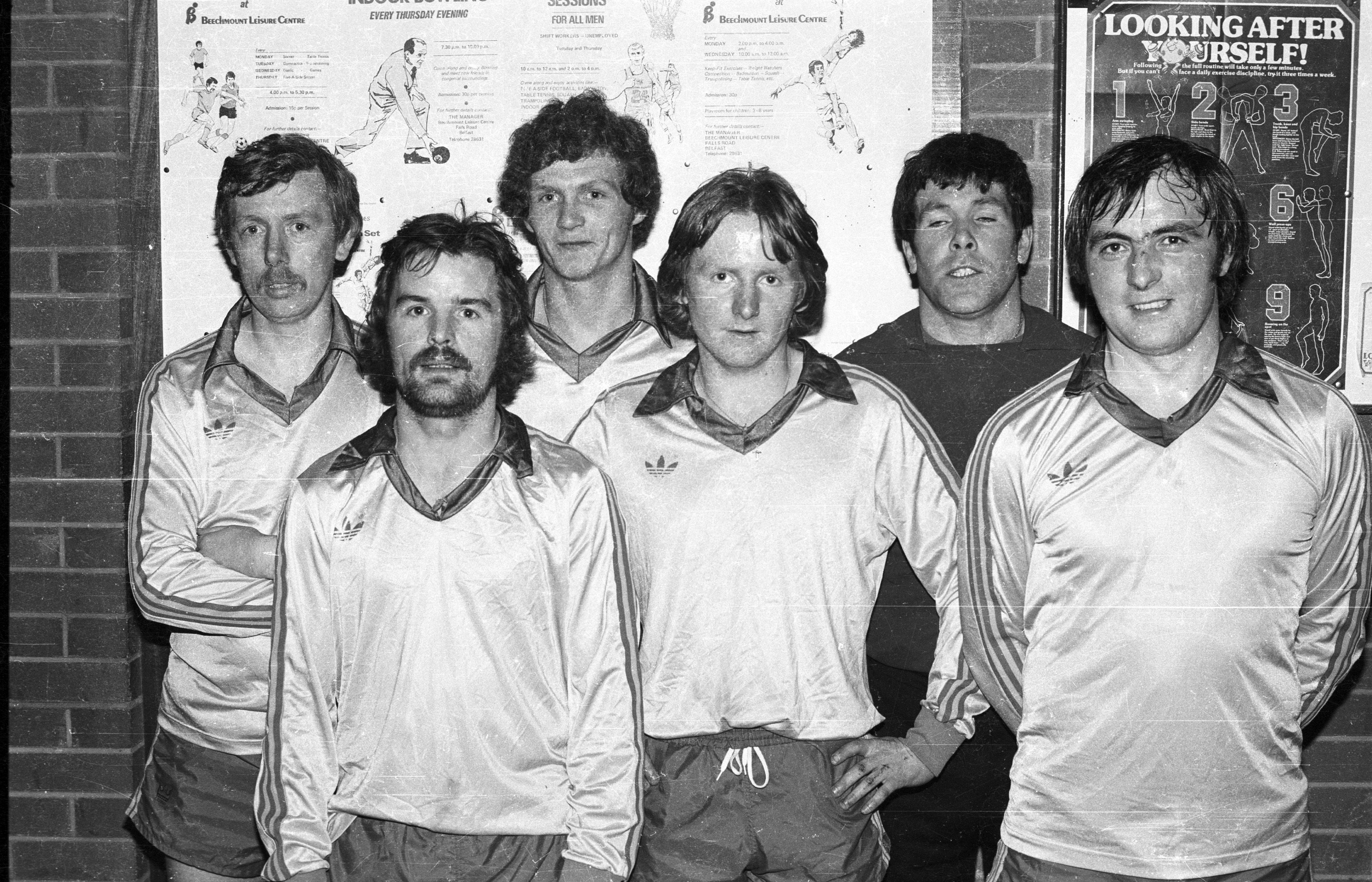 St Paul's, winners of the Spring 5-a-side soccer tournament in Beechmount Leisure Centre, sponsored by Falls Community Council: Jim McGurk, Adrian Slavin, Johnny McGrogan, Gerry McHugh, Dominic Bell and Hugh Kennedy