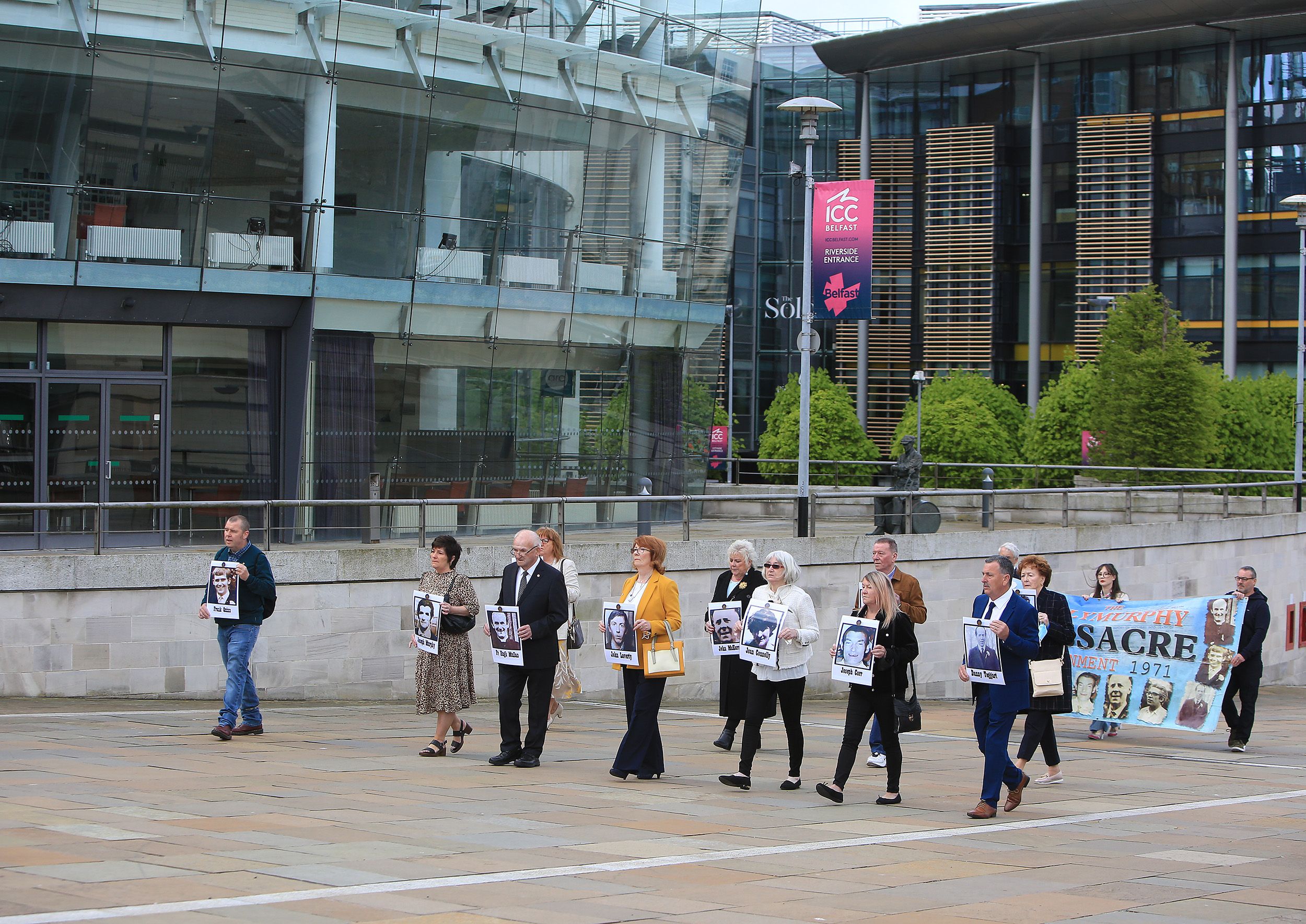 JOURNEY'S END: The families arrive at the inquest