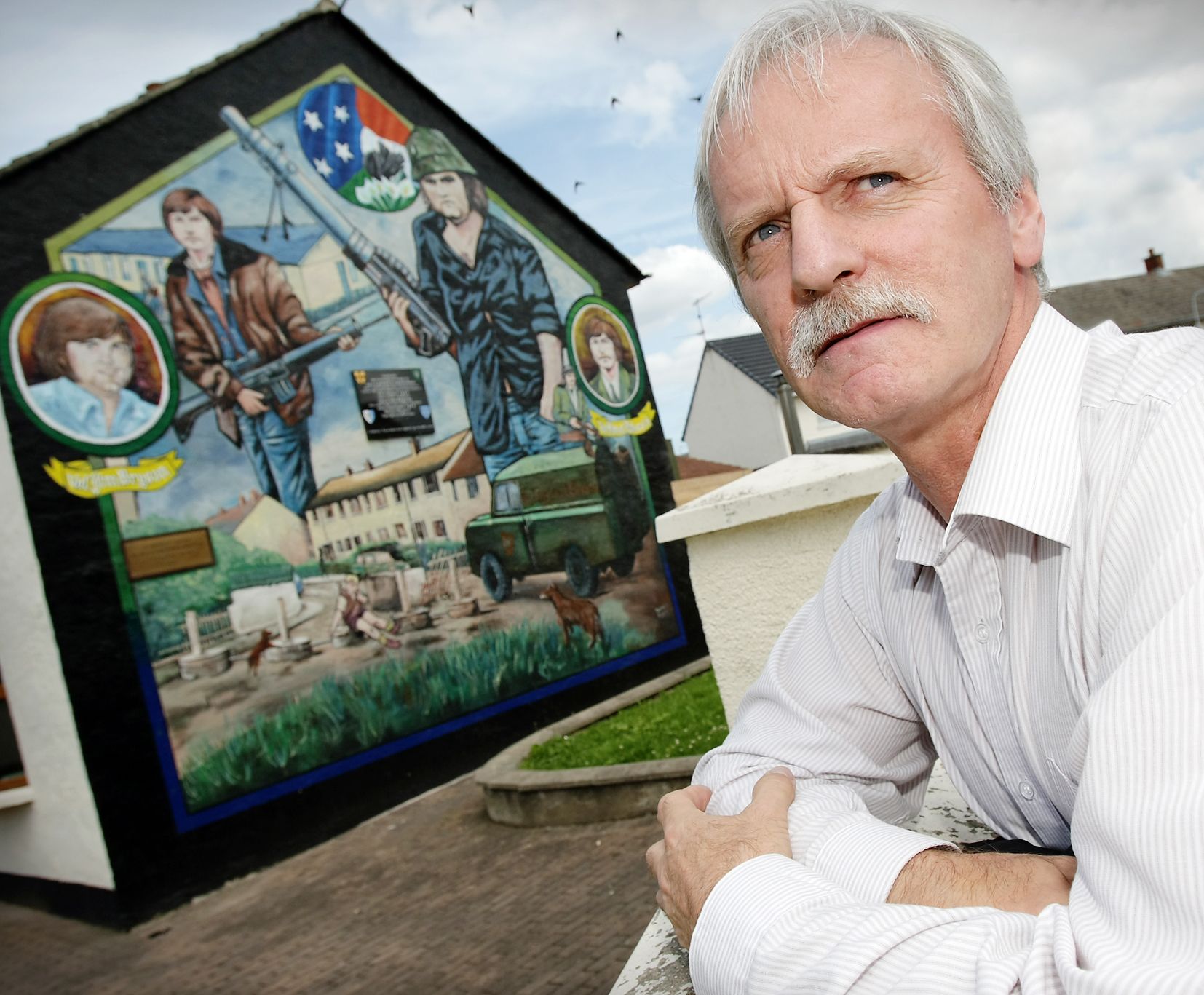 STANDARD-BEARER FOR JUSTICE: Ciarán de Baróid pictured in Ballymurphy in 2010.