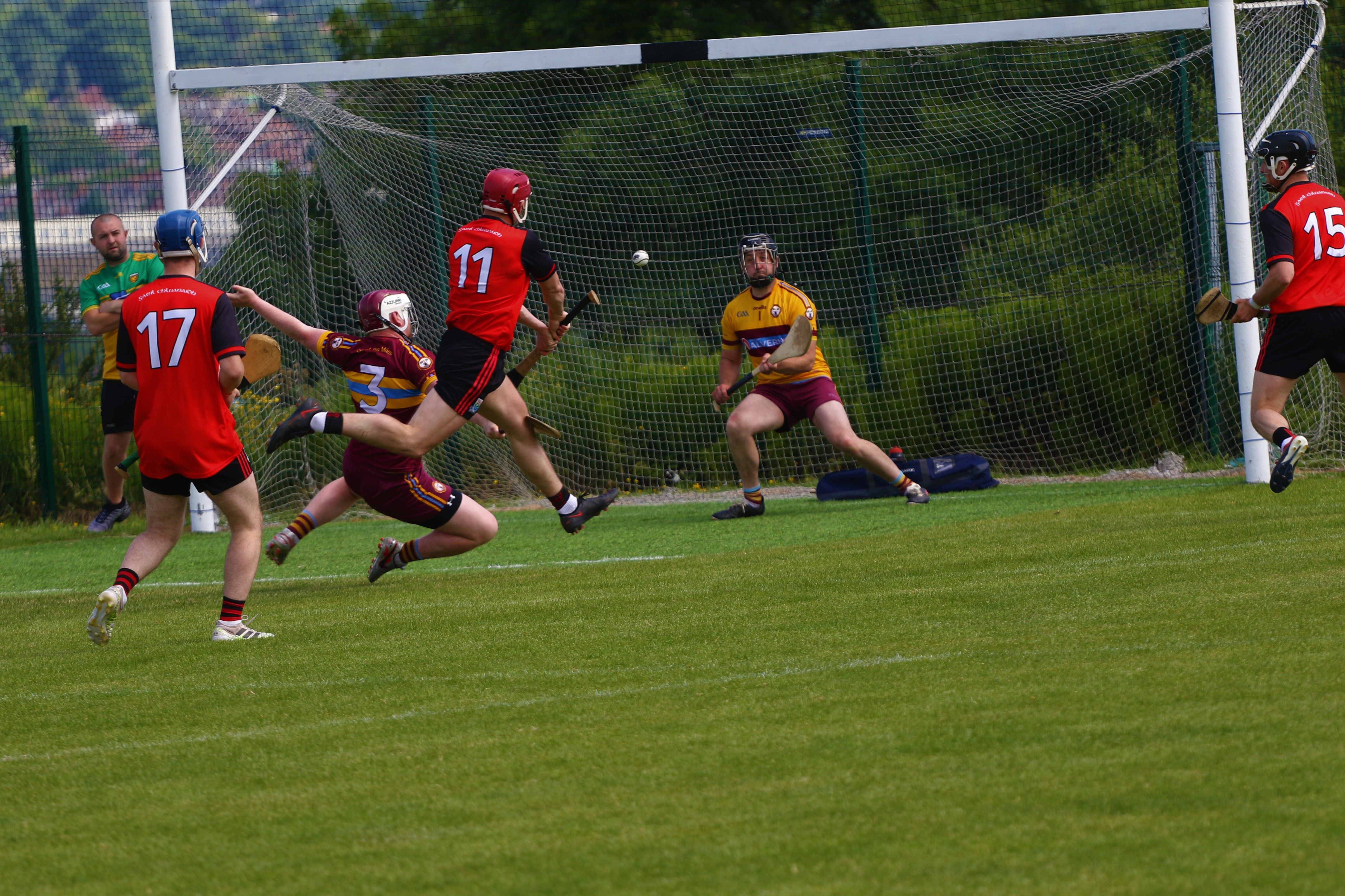 Eoin Graham blasts to the net