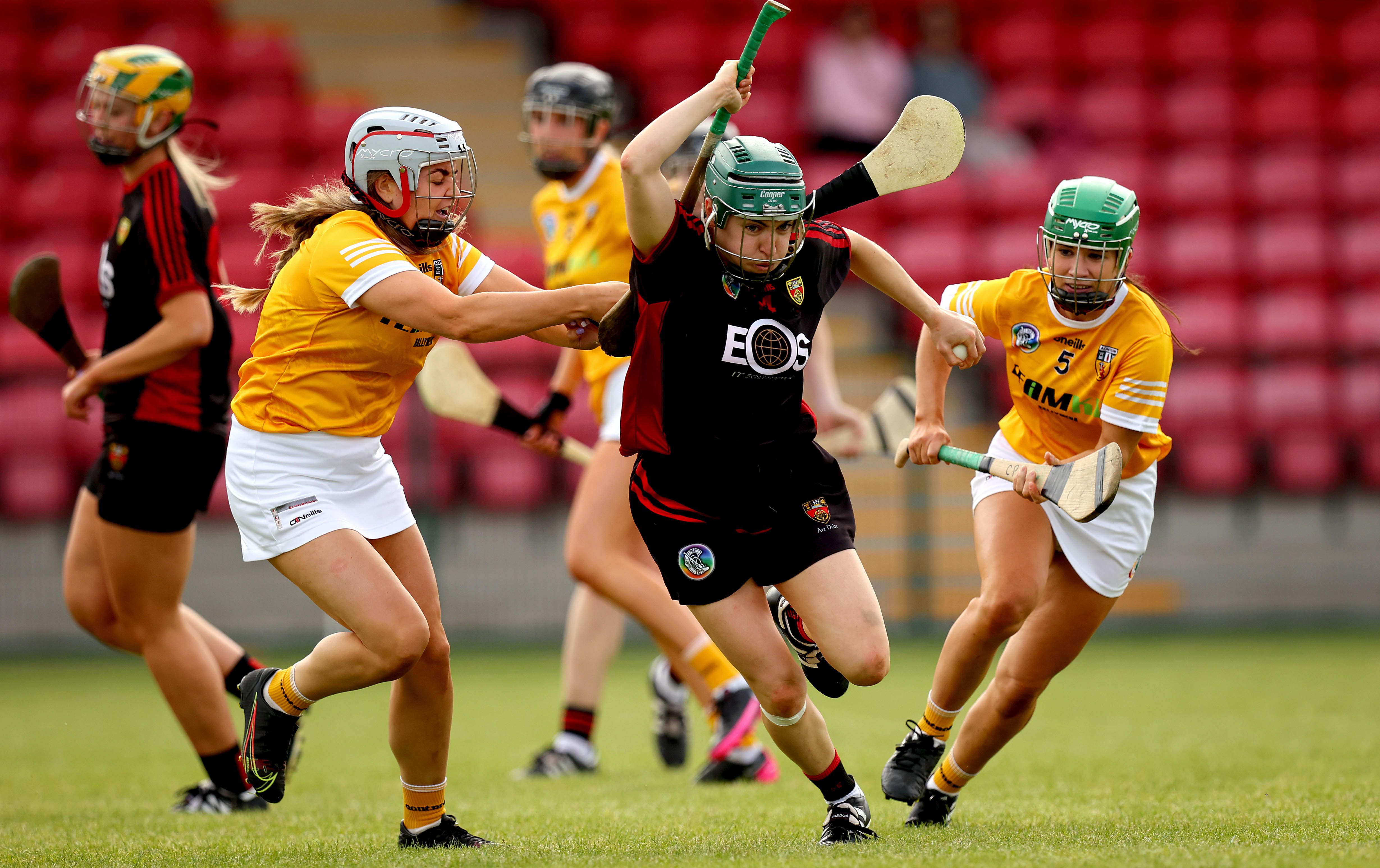 Niamh Mallon gets past Katie McKillop