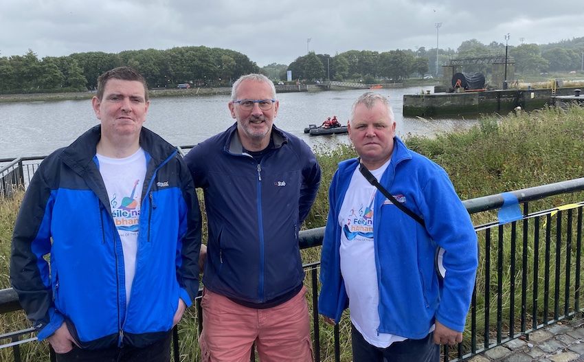 AHOY THERE! At Féile na hAbhann were Ian Cameron, LORAG Chair Cllr John Gormley and LORAG CEO Gerard Rice