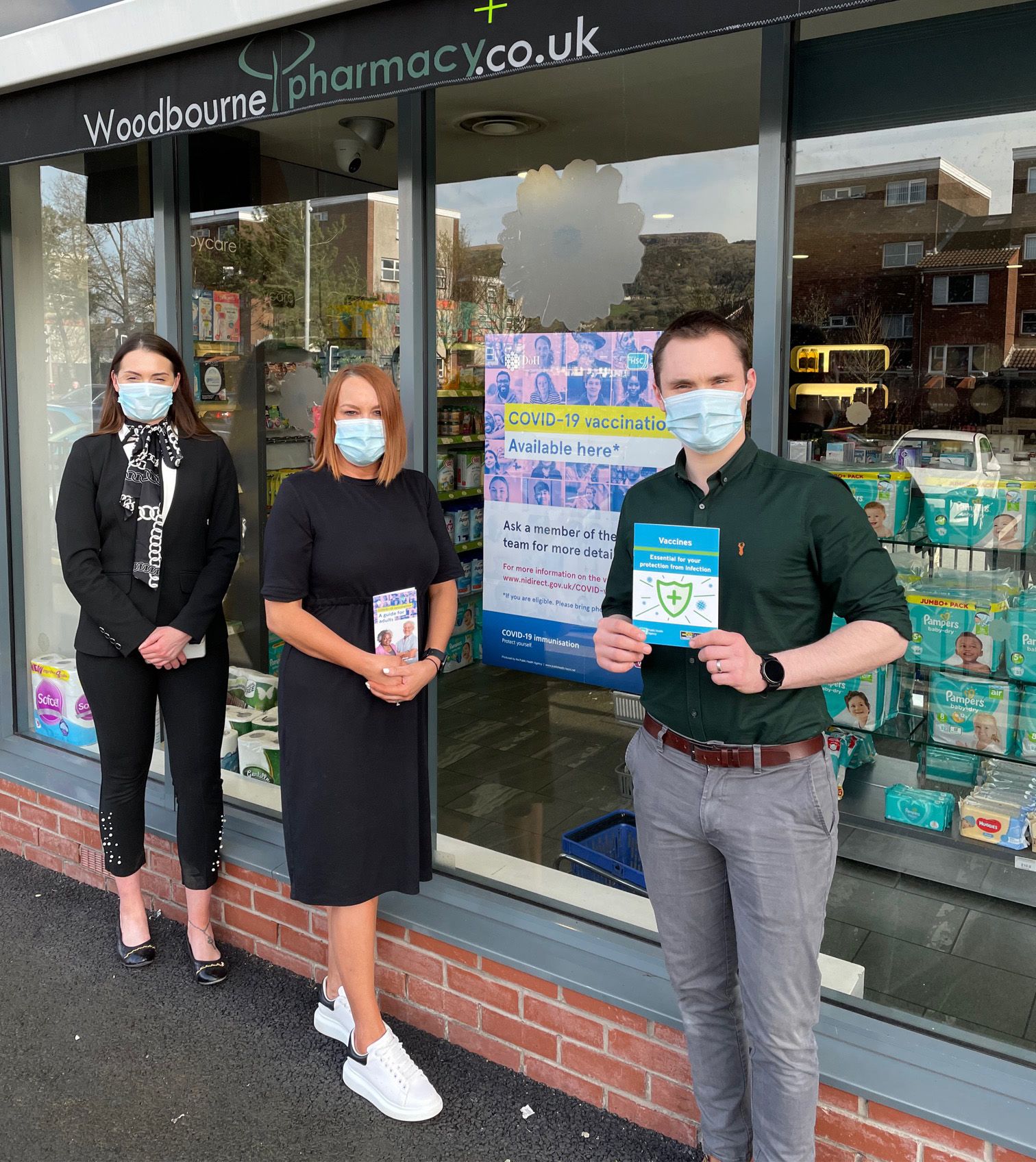 Woodbourne Pharmacy staff on the Stewartstown Road