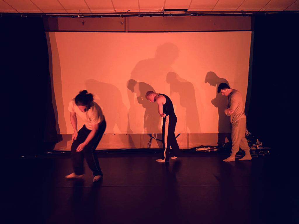 DANCE DEBUT: Performers in rehearsals today for 'Comrades in the Dark'