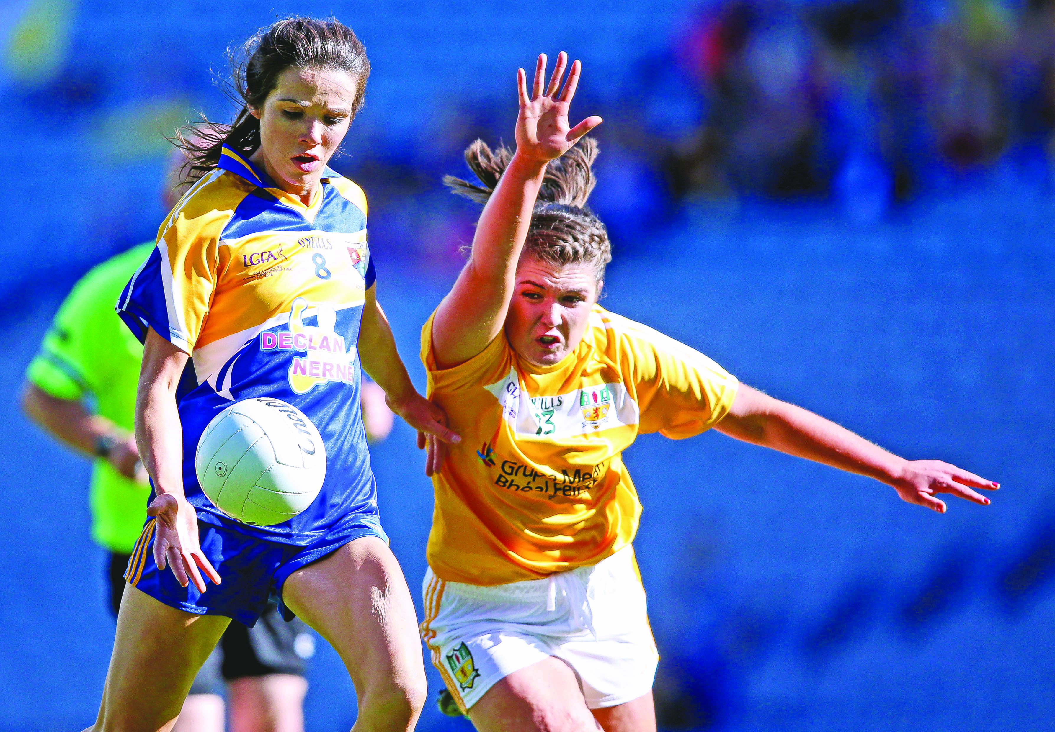 Bredagh’s Aislinn McFarland was a member of the 2016 Antrim team that lost to Longford in the final, so is hoping to go one better on Sunday against Wicklow