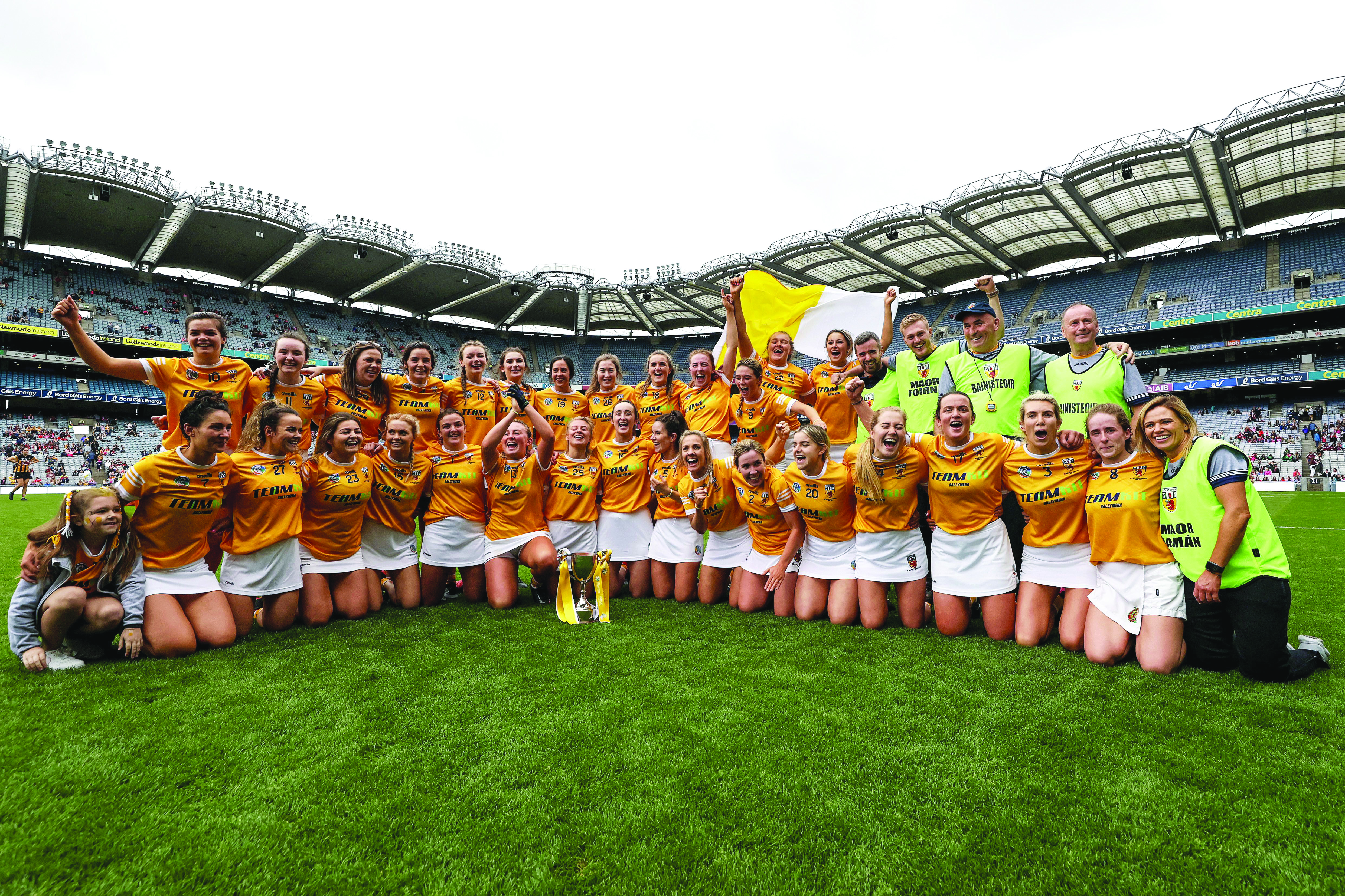Antrim's camógs claimed the All-Ireland Intermediate title
