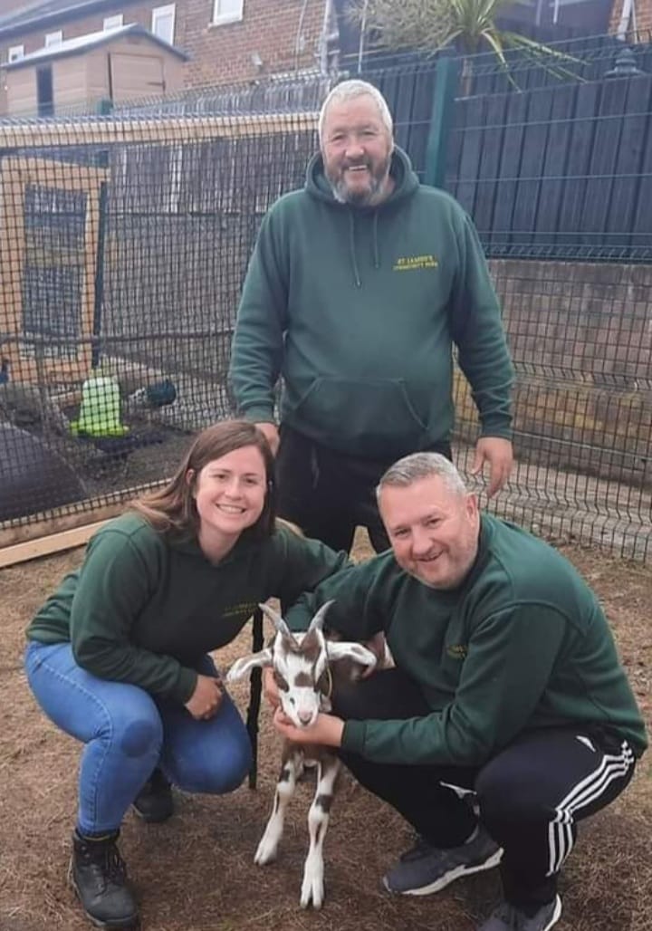 Sinead with some of the volunteers at St. James' Farm