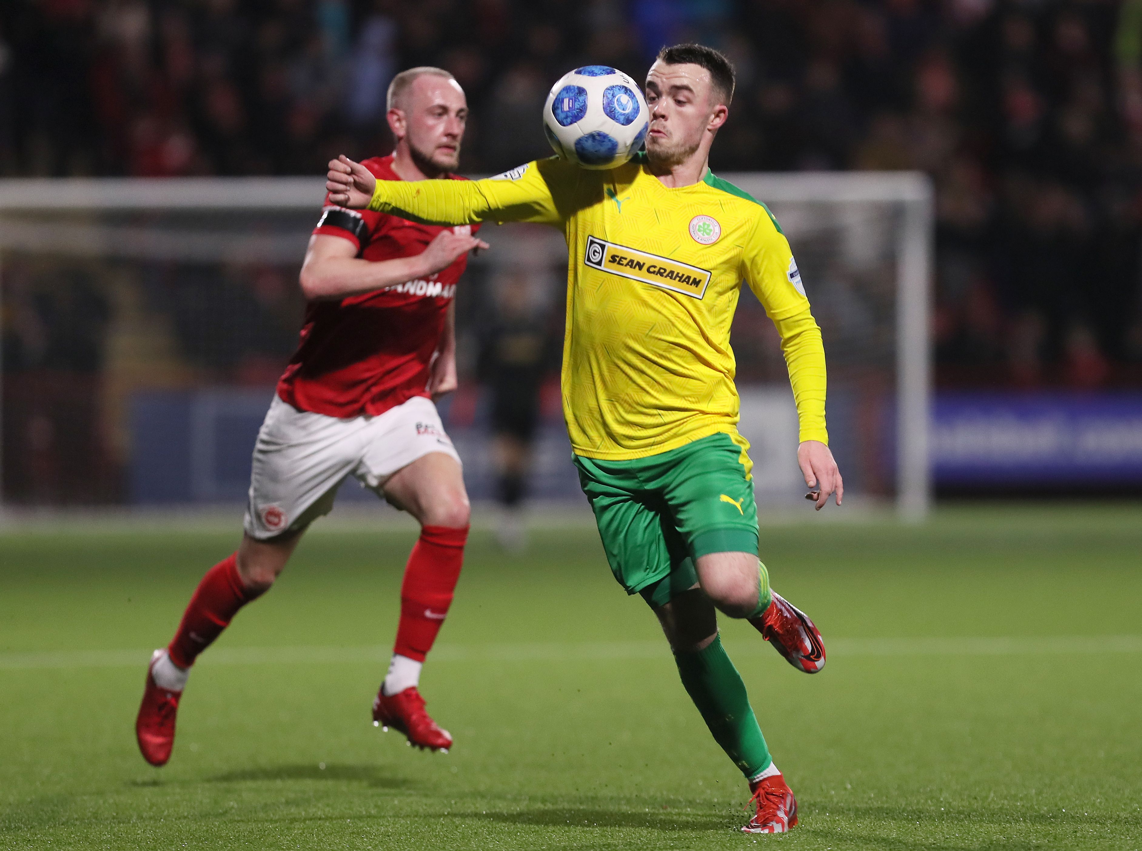 Cricky Gallagher gets out in front of John Herron