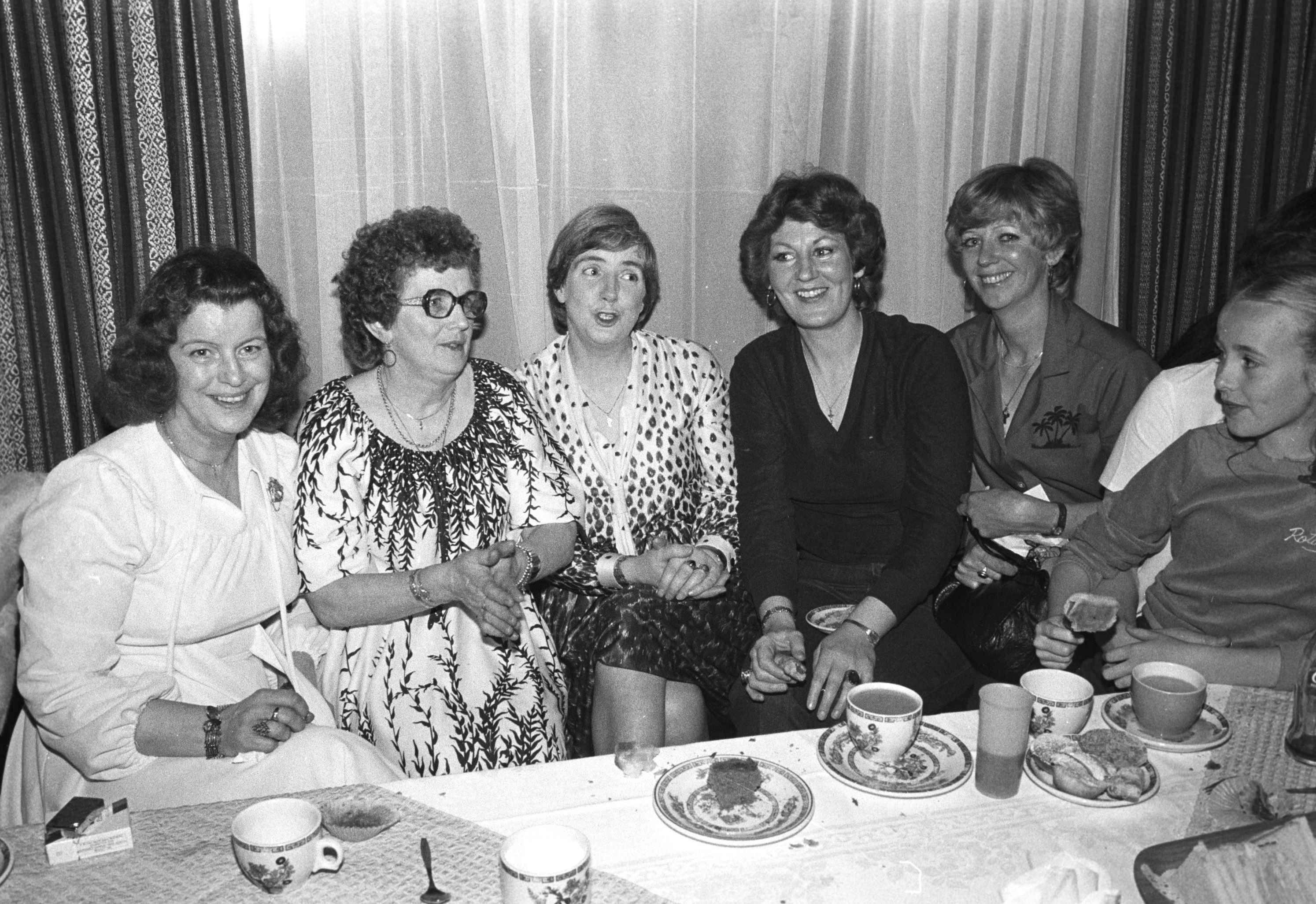 Ann McLaughlin, Peggy McHugh, Mary Brannigan, Kathleen McQuade and Alice McHugh at the O'Connor School of Dancing 25-year Jubilee celebration