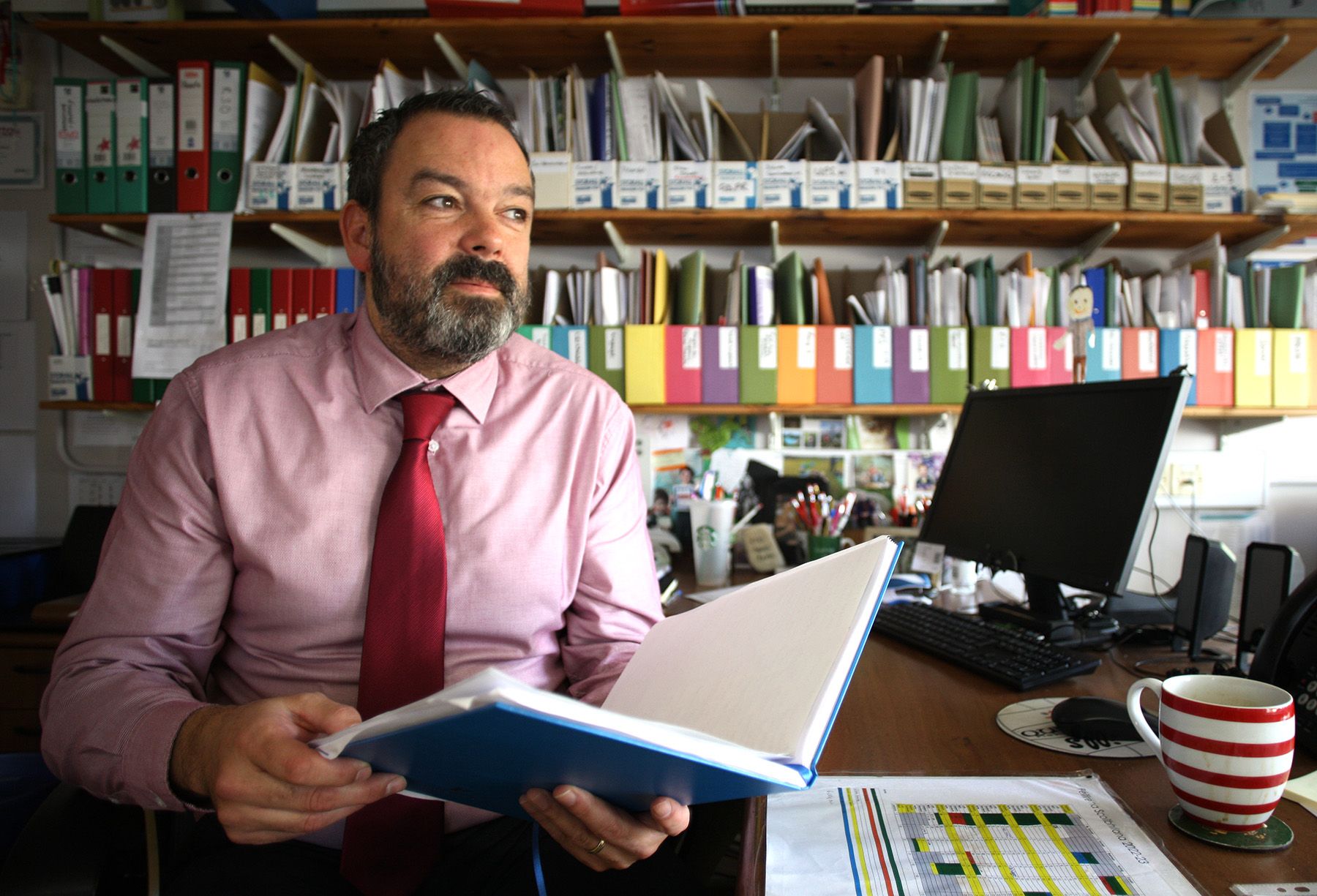 Principal of Bunscoil Phobail Feirste Séamus Ó Tuama 