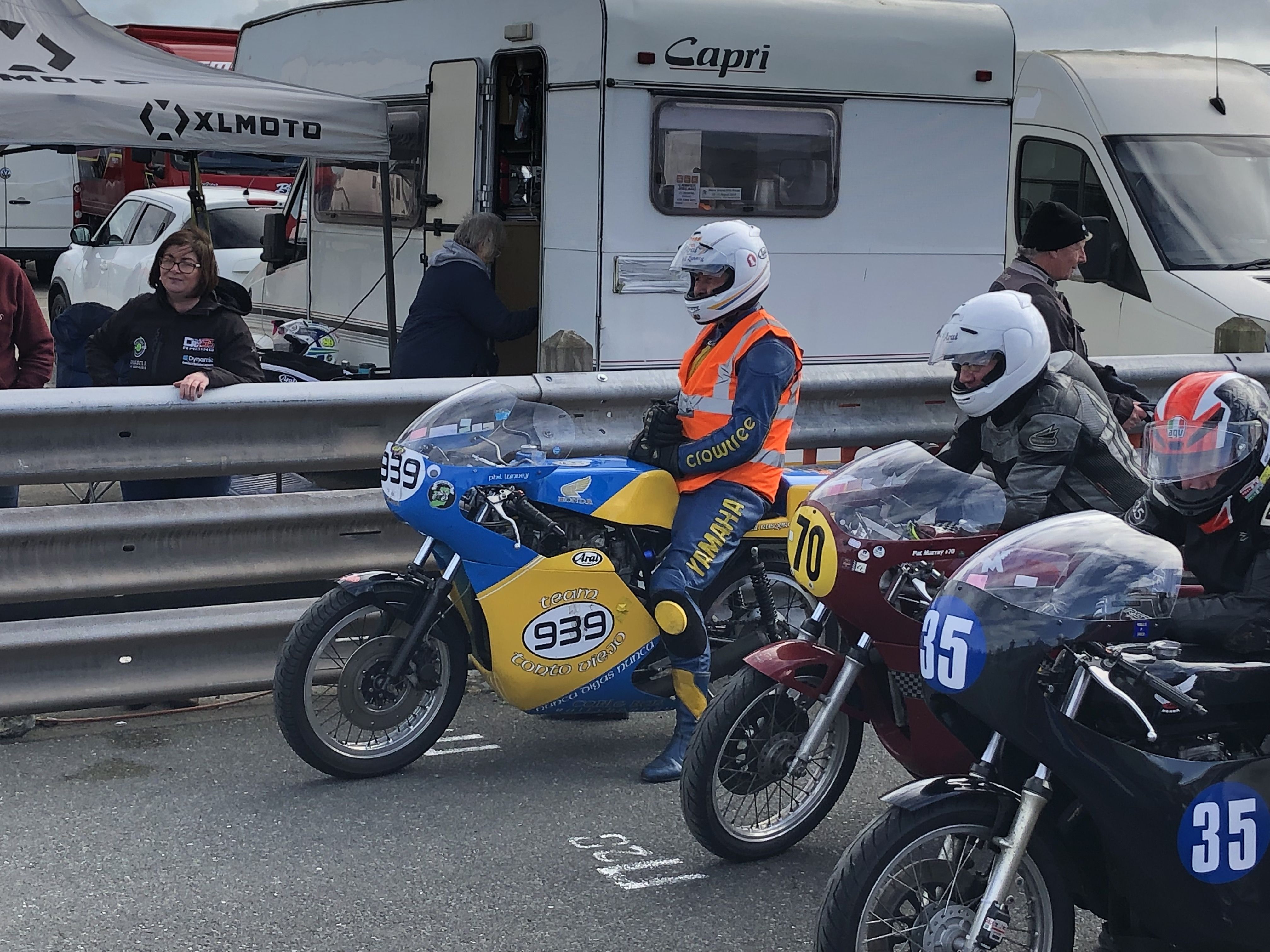 HONDA: Phil at Bishopscourt on his 1970s classic Honda